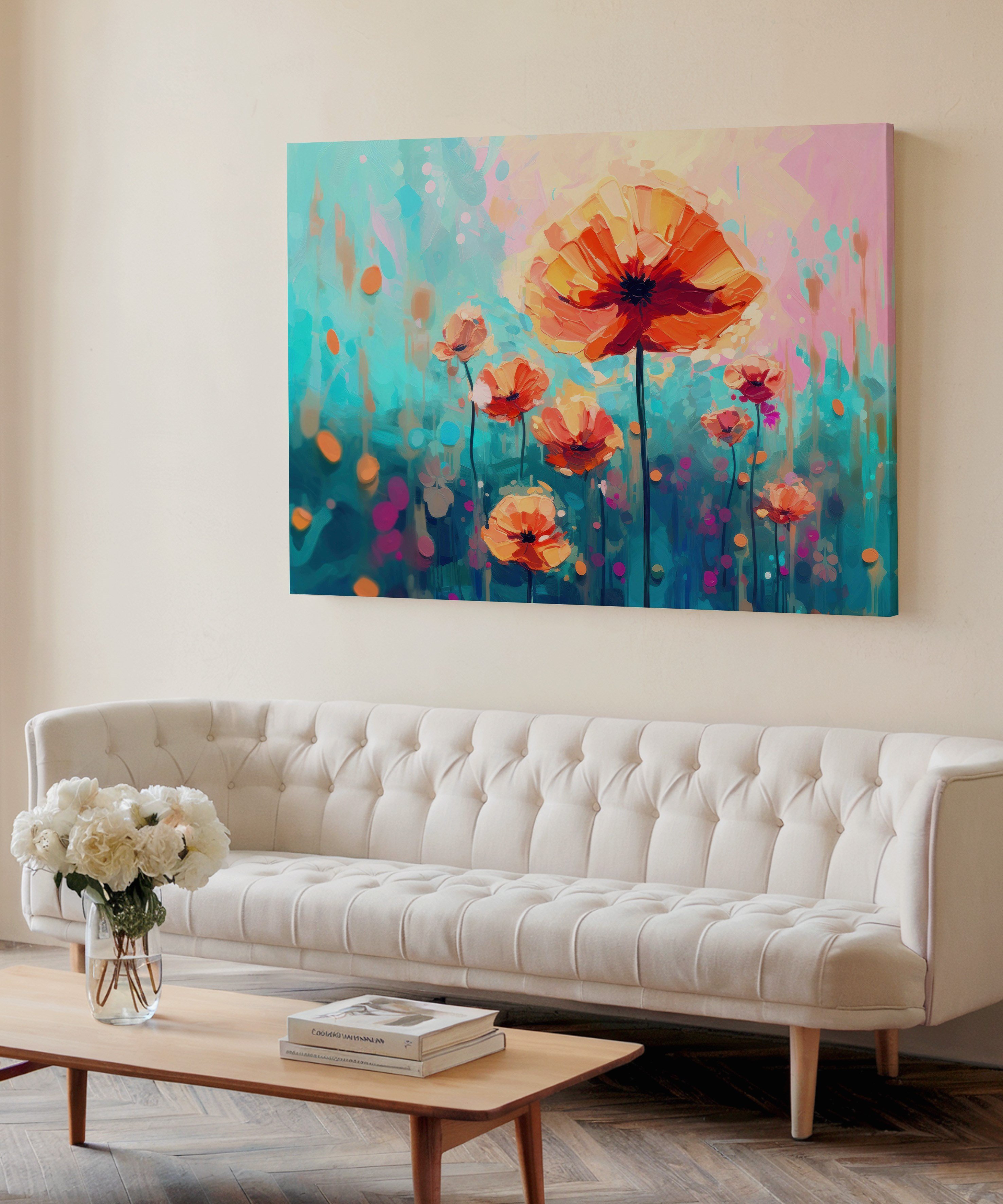 Mercan Bahçesi | Yağlı Boya Dokulu Canvas Baskı
