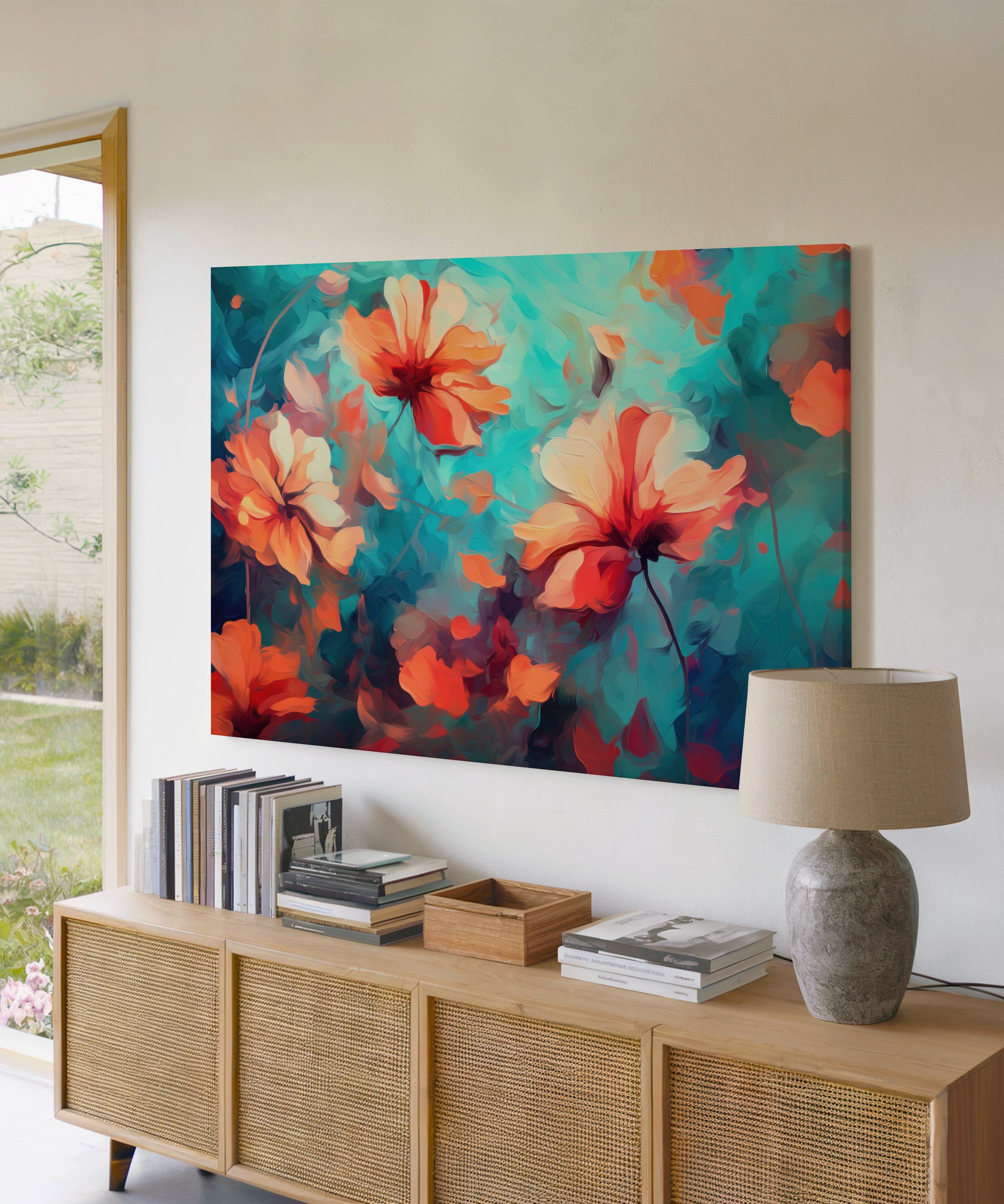 Mercan Düşü | Yağlı Boya Dokulu Canvas Baskı