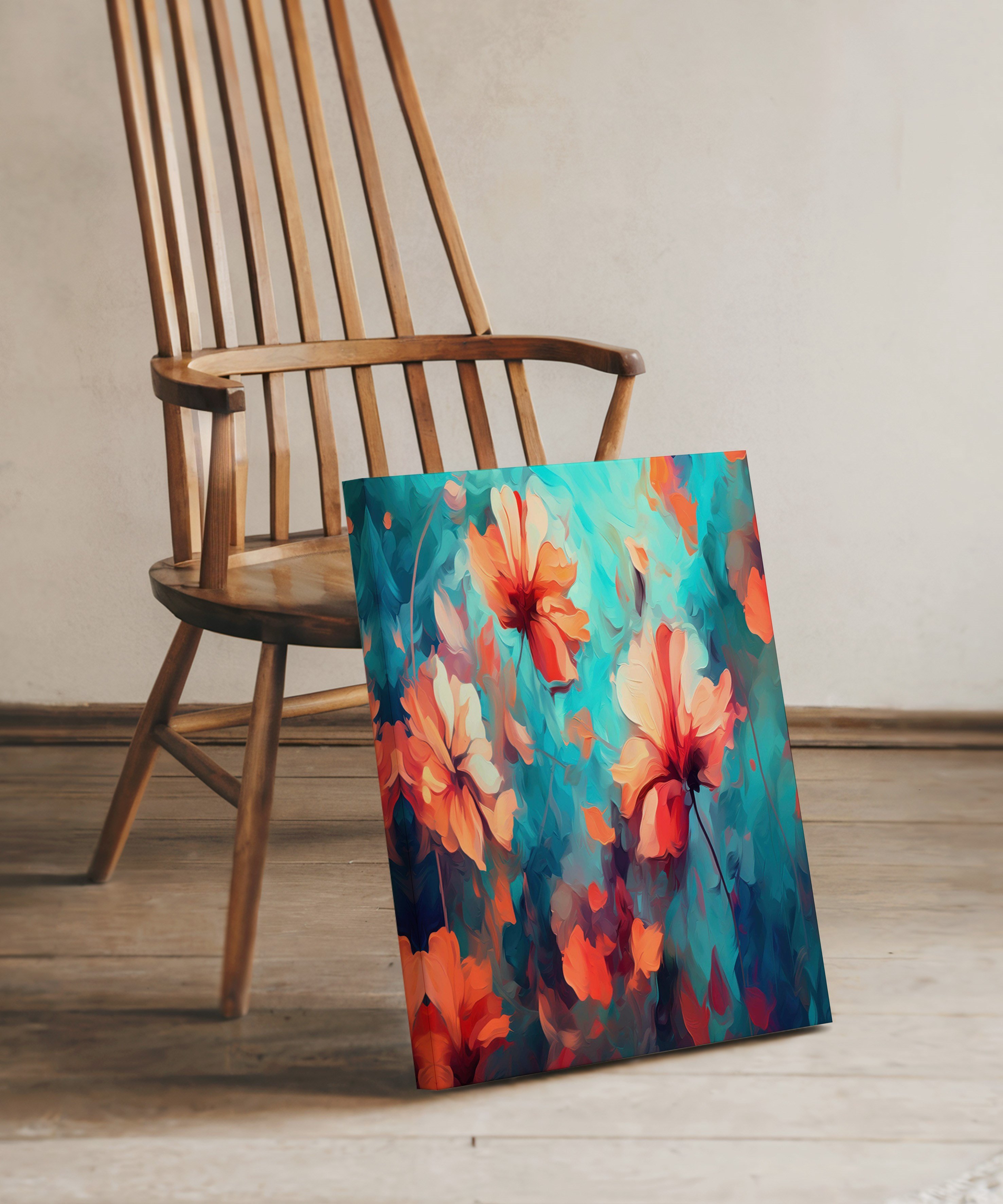 Mercan Düşü | Yağlı Boya Dokulu Canvas Baskı