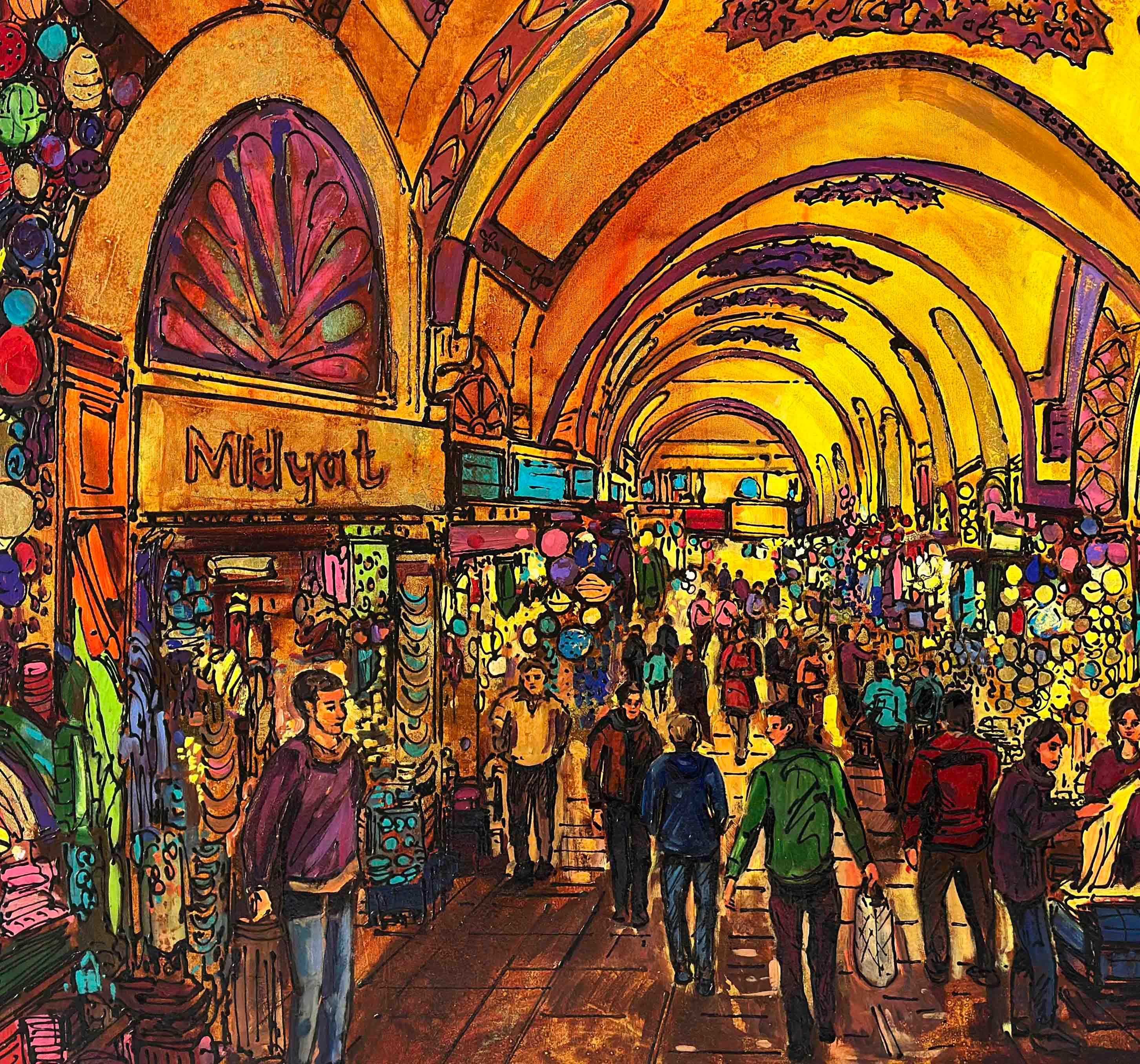 Midyat Tarihi Han Çarşısı | Yağlı Boya Tablo