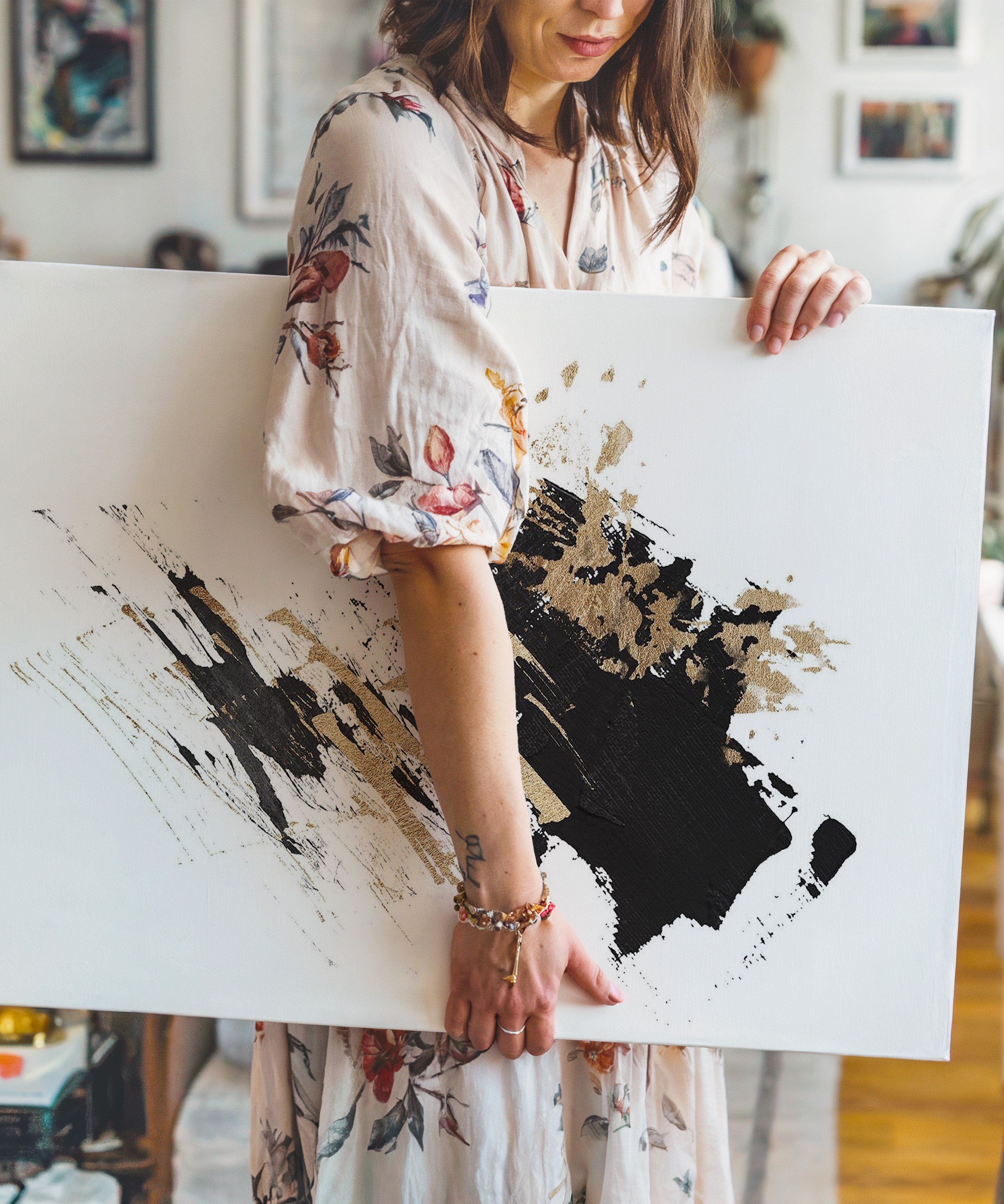 Minimal Soyut 1 | Yağlıboya dokulu canvas baskı