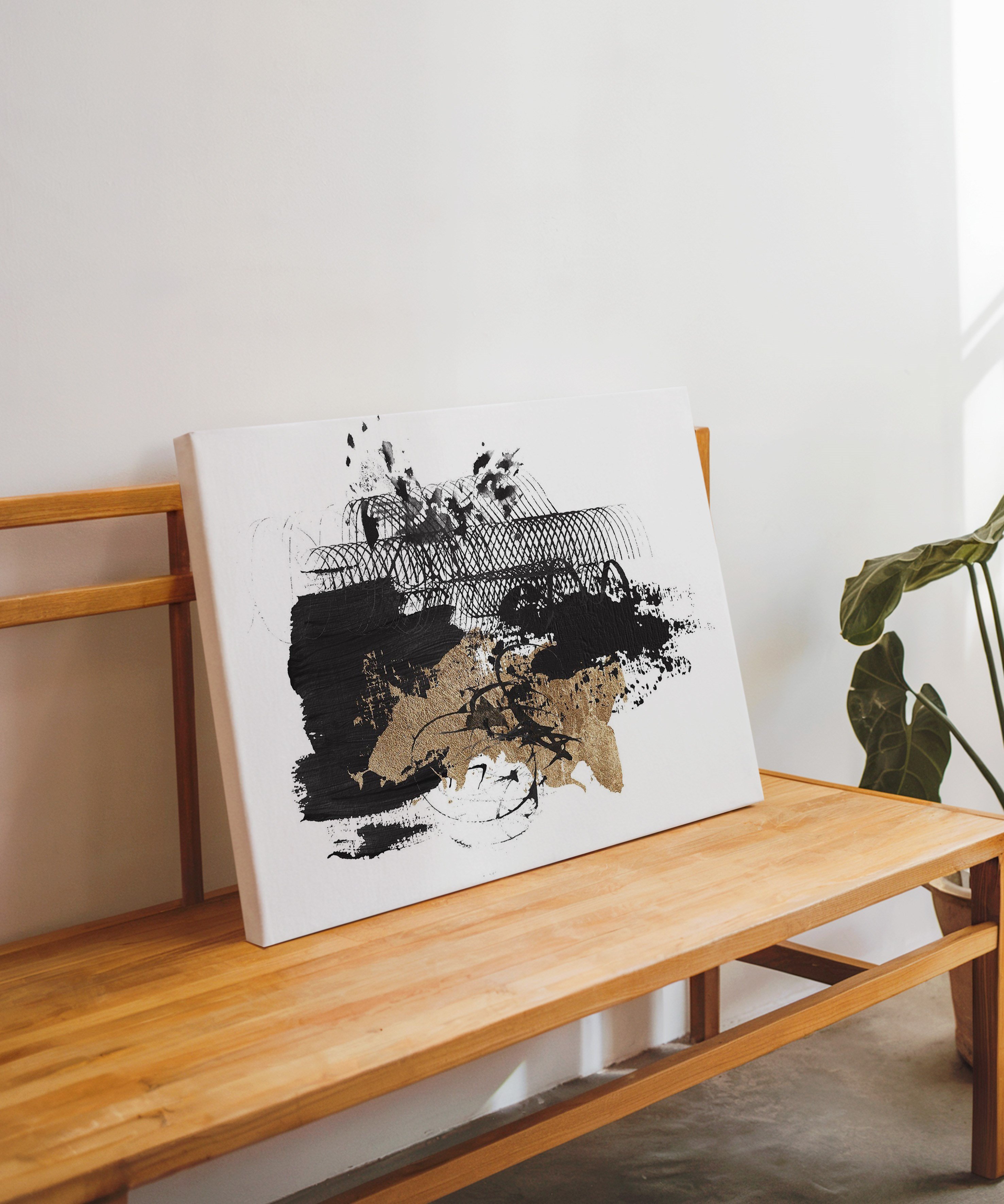 Minimal Soyut 2 | Yağlıboya dokulu canvas baskı