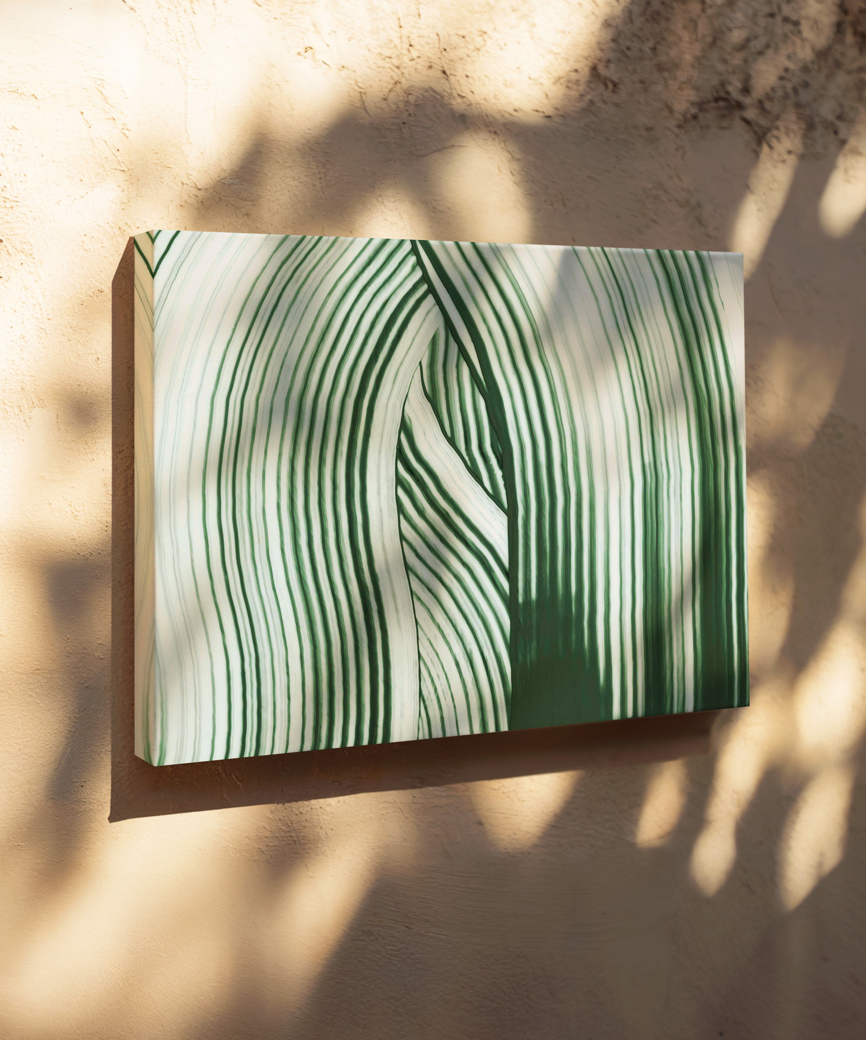 Minimal Soyut Yeşil | Yağlıboya dokulu canvas baskı