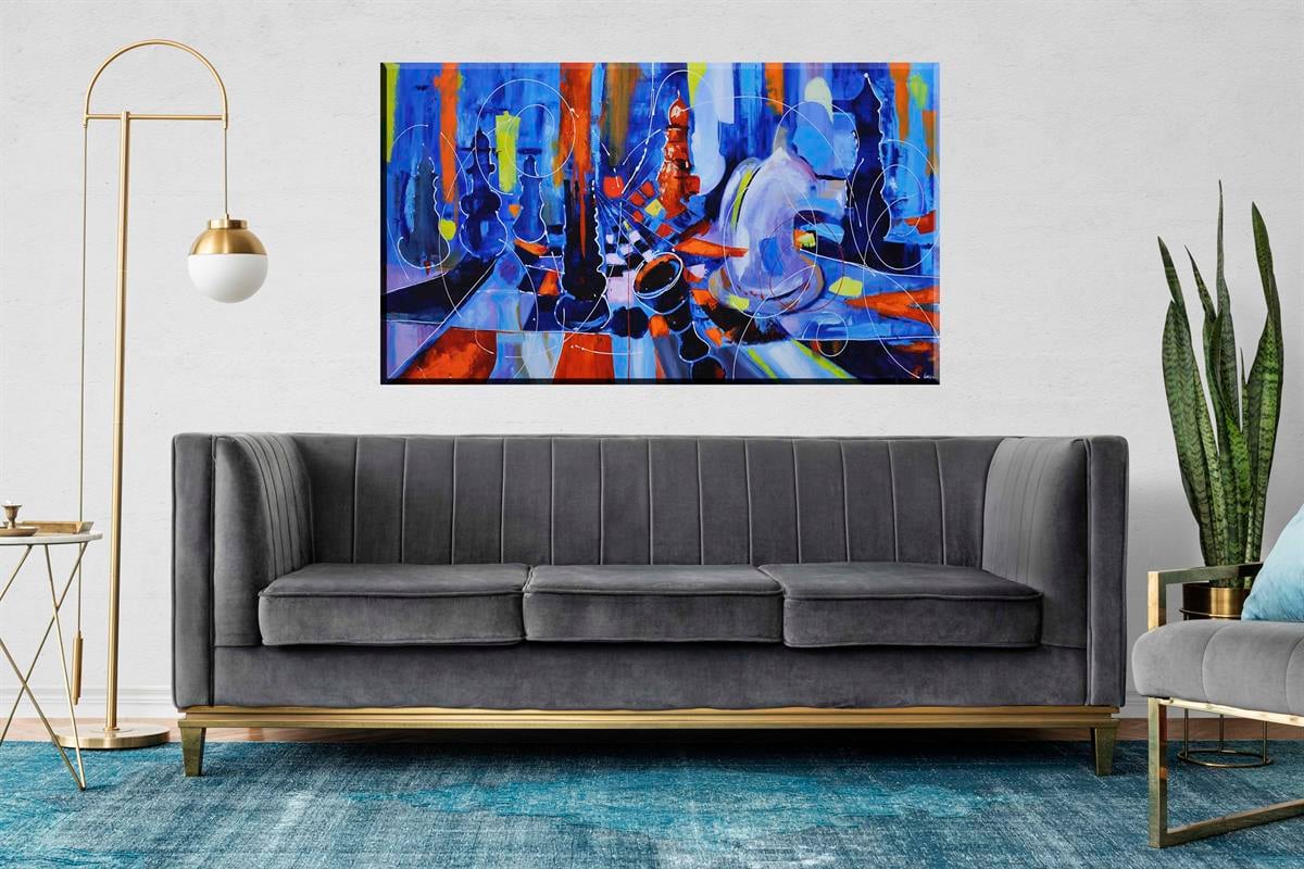 MODERN SİPARİŞ YAĞLI BOYA TABLOLARSatranç 1 | Yağlı Boya Tablo | kozaart galeri