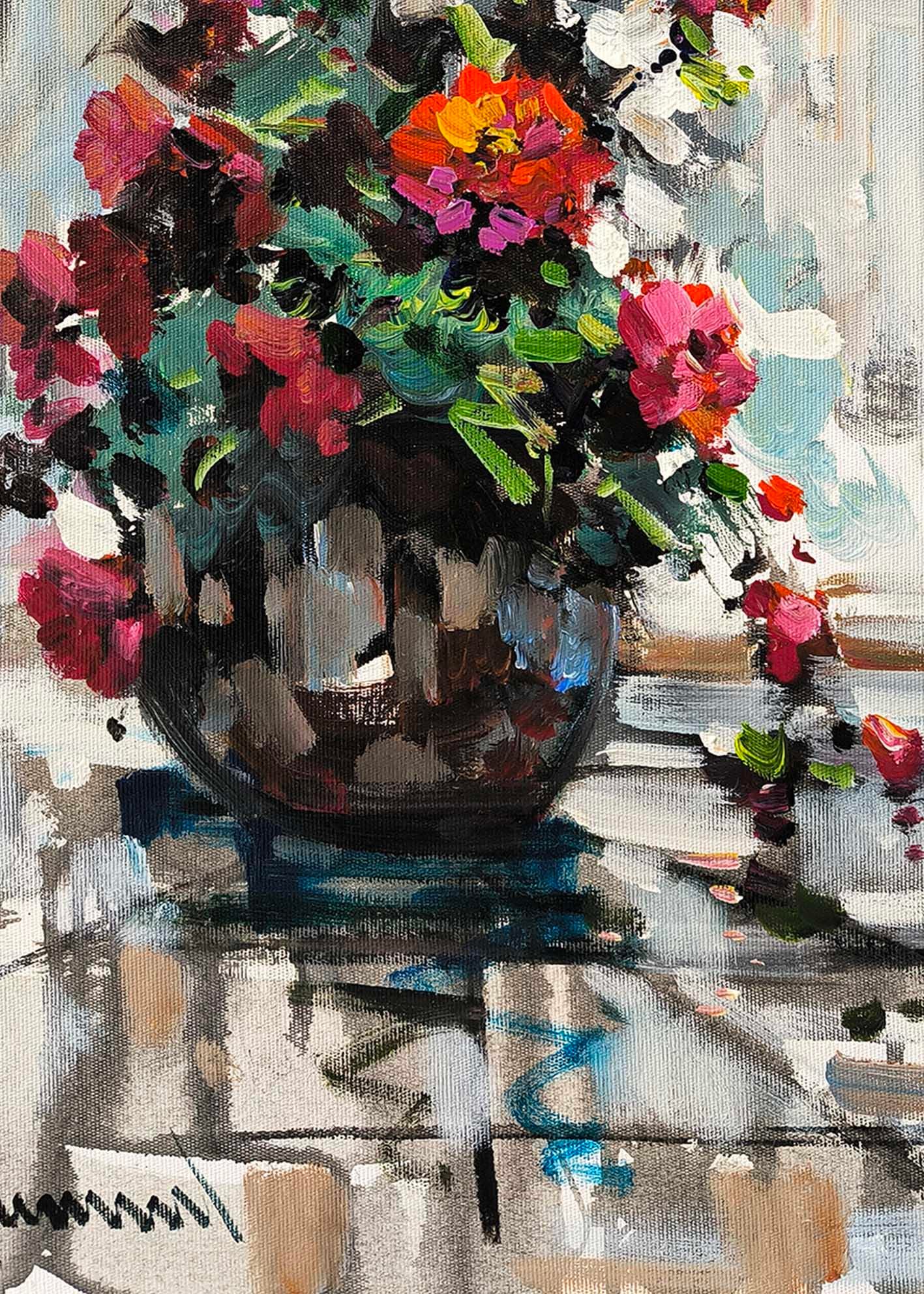 Naif Çiçekler | Yağlı Boya Tablo