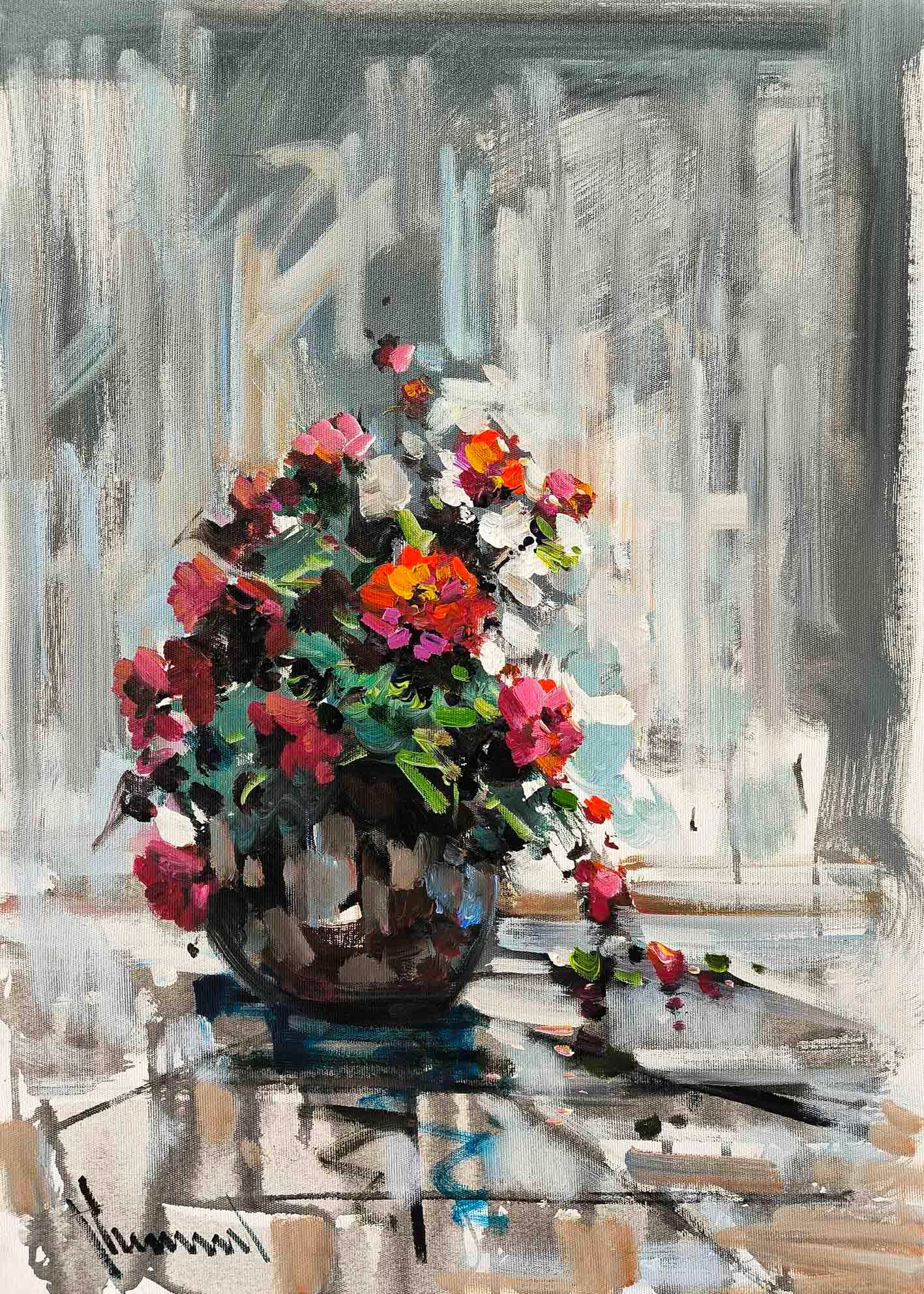 Naif Çiçekler | Yağlı Boya Tablo