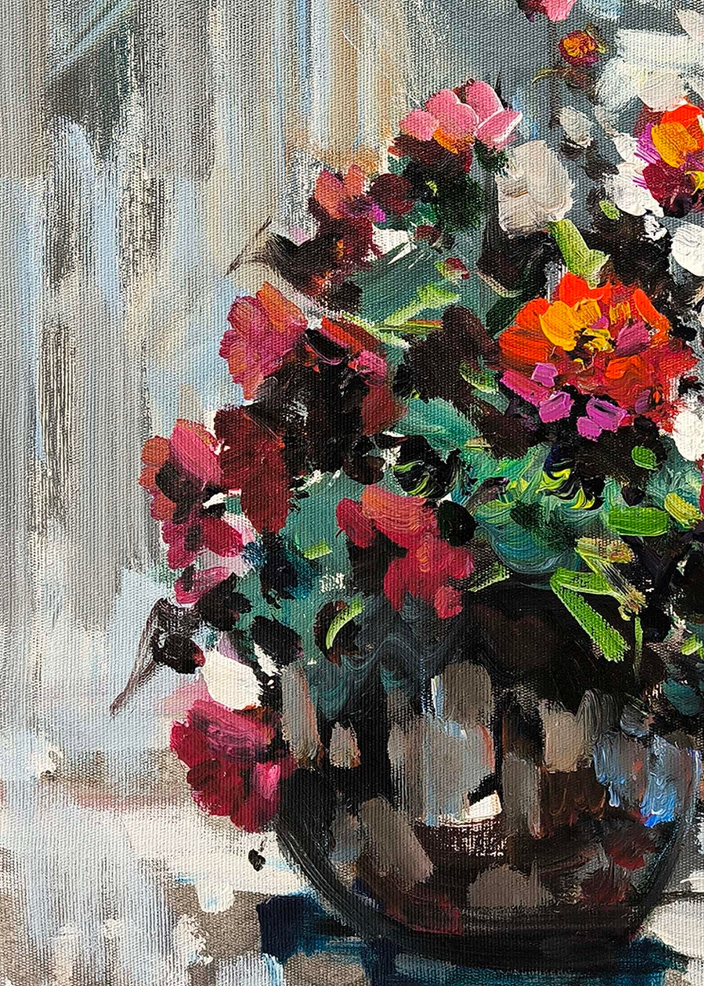 Naif Çiçekler | Yağlı Boya Tablo