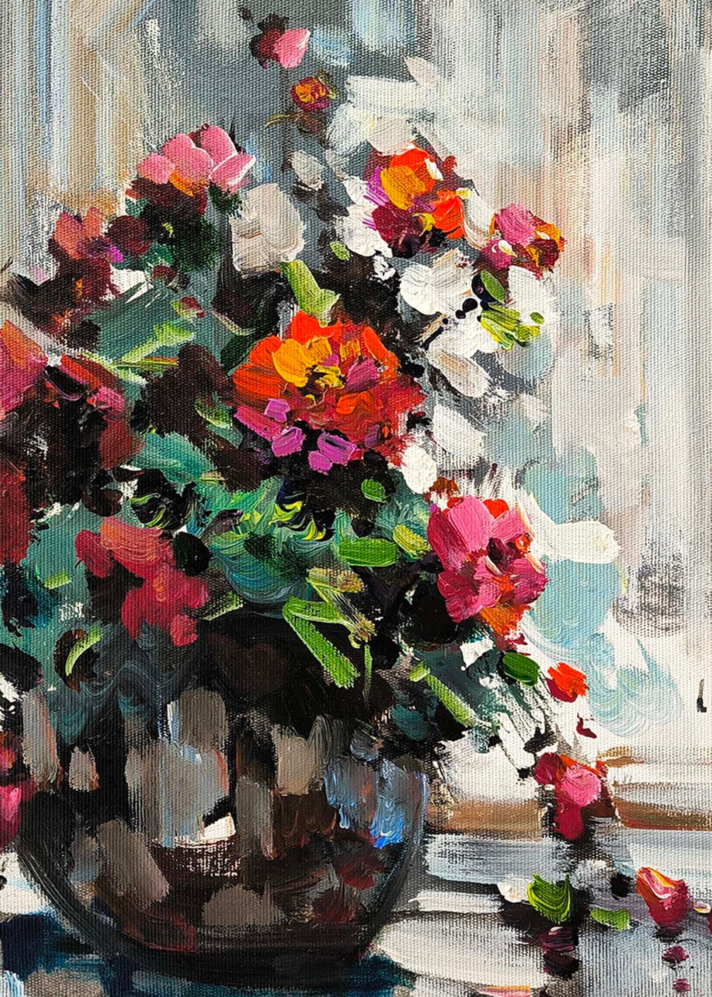 Naif Çiçekler | Yağlı Boya Tablo