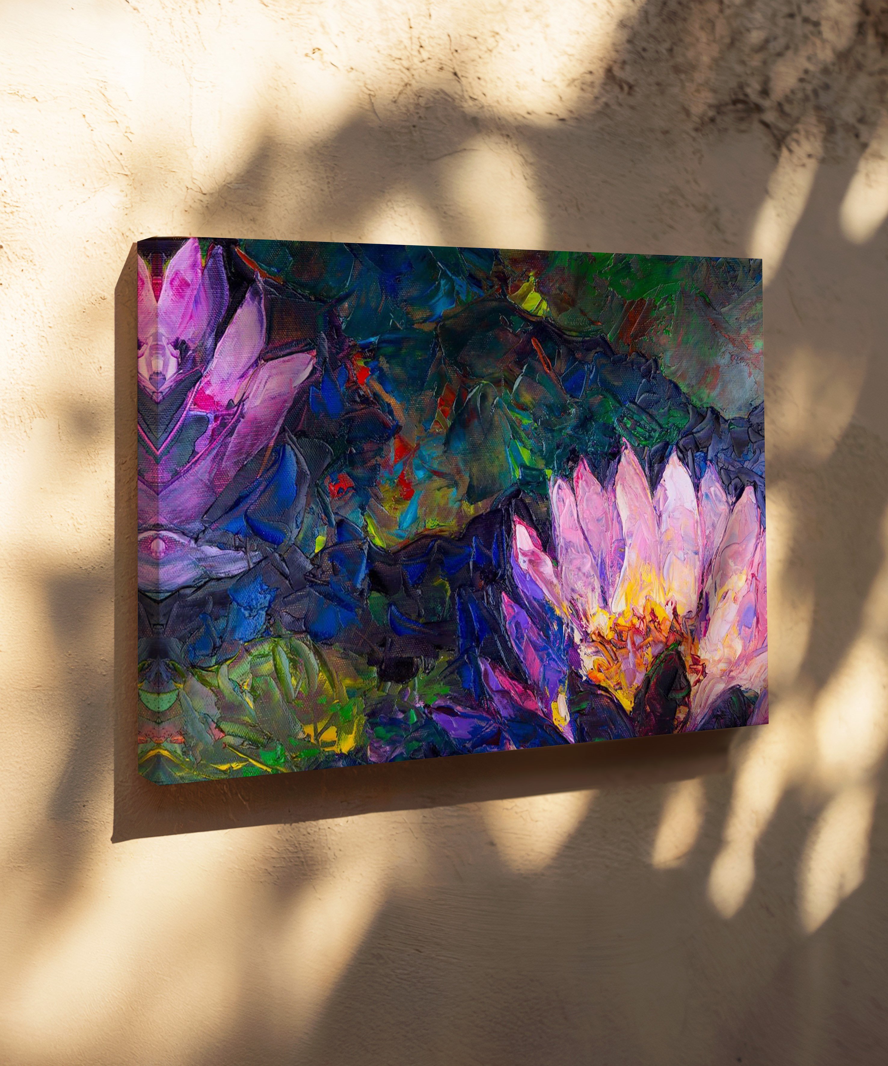 Nilüferler | Yağlıboya dokulu canvas baskı