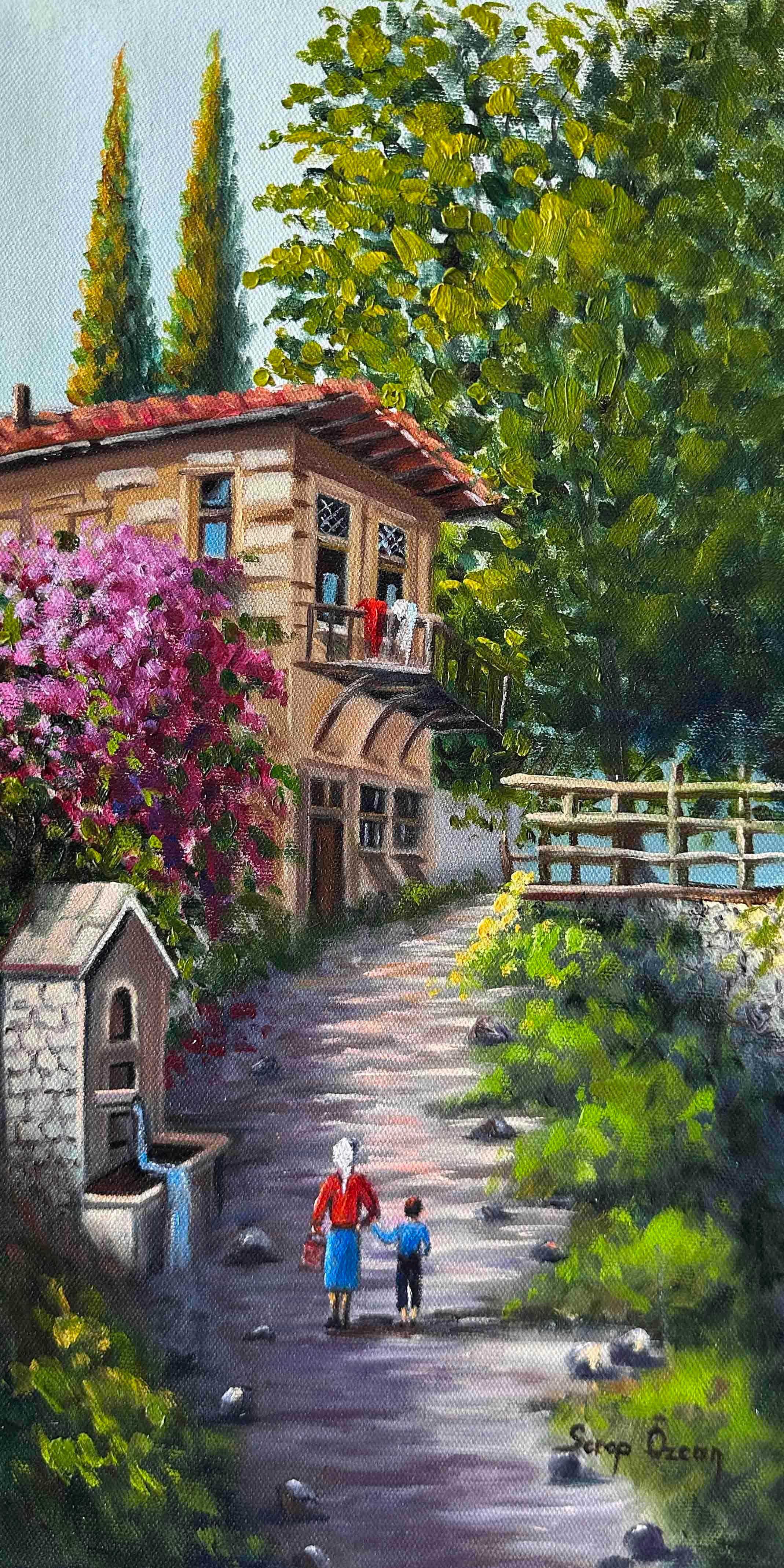 nostaljik evler | Yağlı Boya Tablo 
