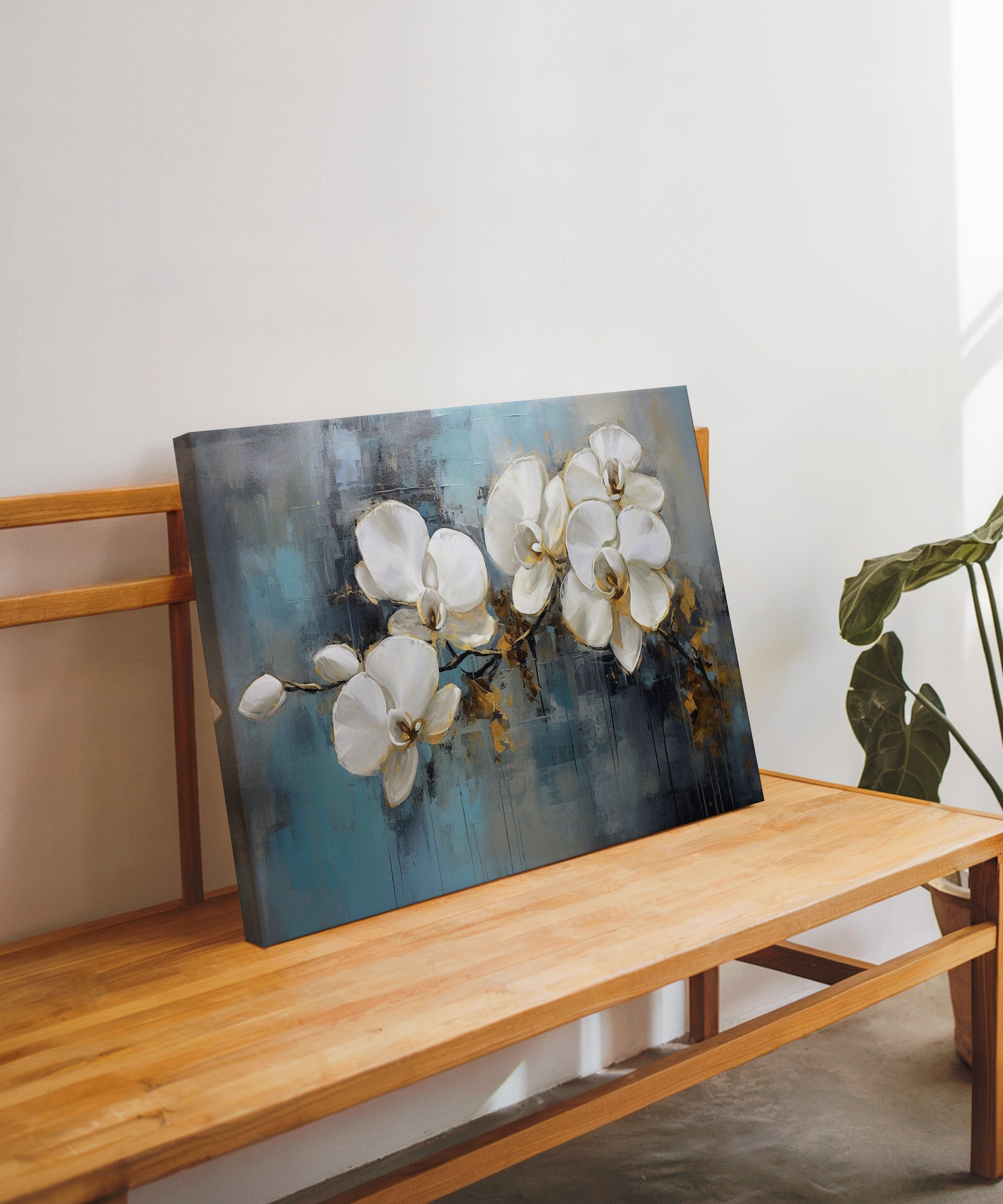 Orkide Zarafeti | Yağlıboya dokulu canvas baskı