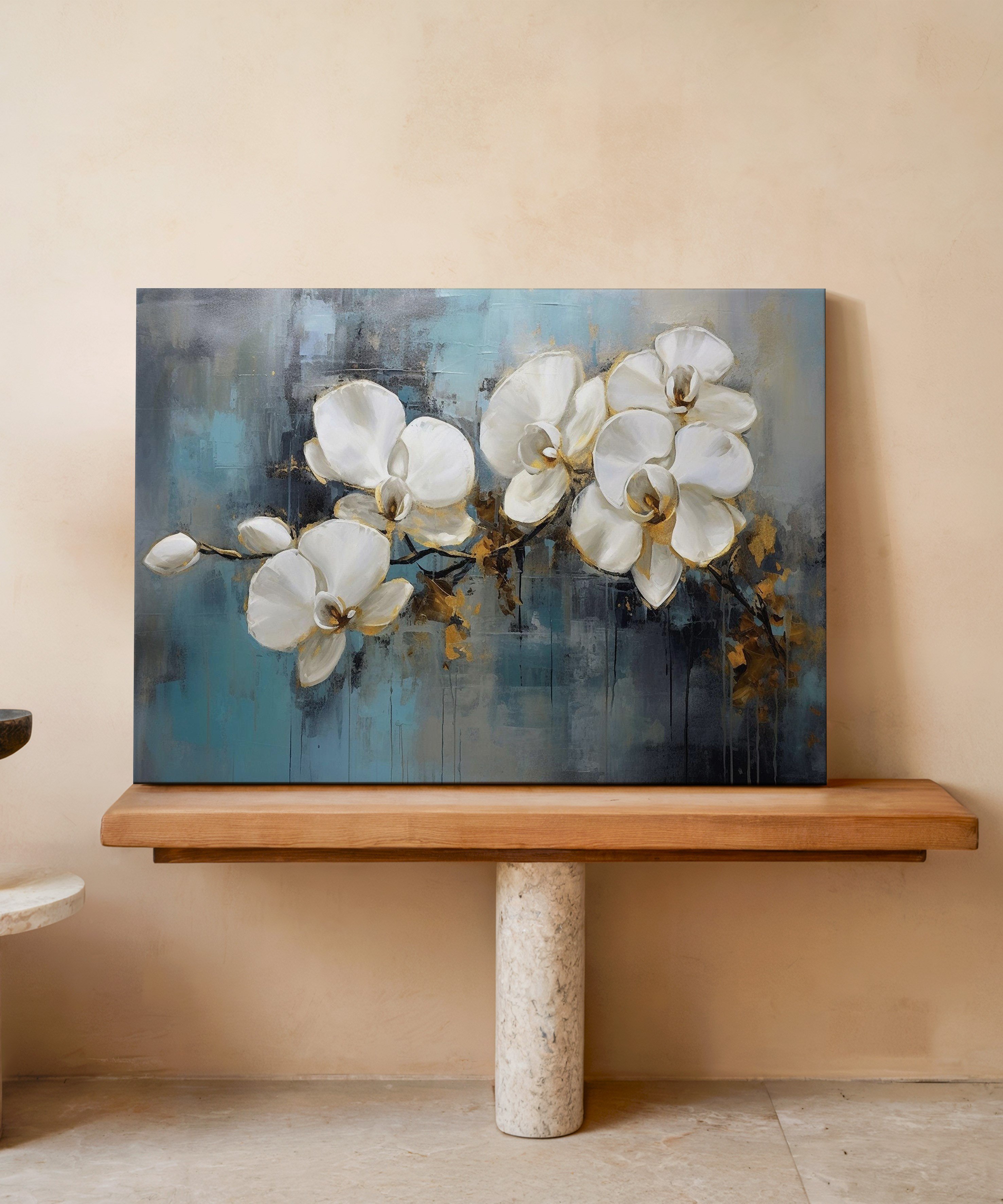 Orkide Zarafeti | Yağlıboya dokulu canvas baskı