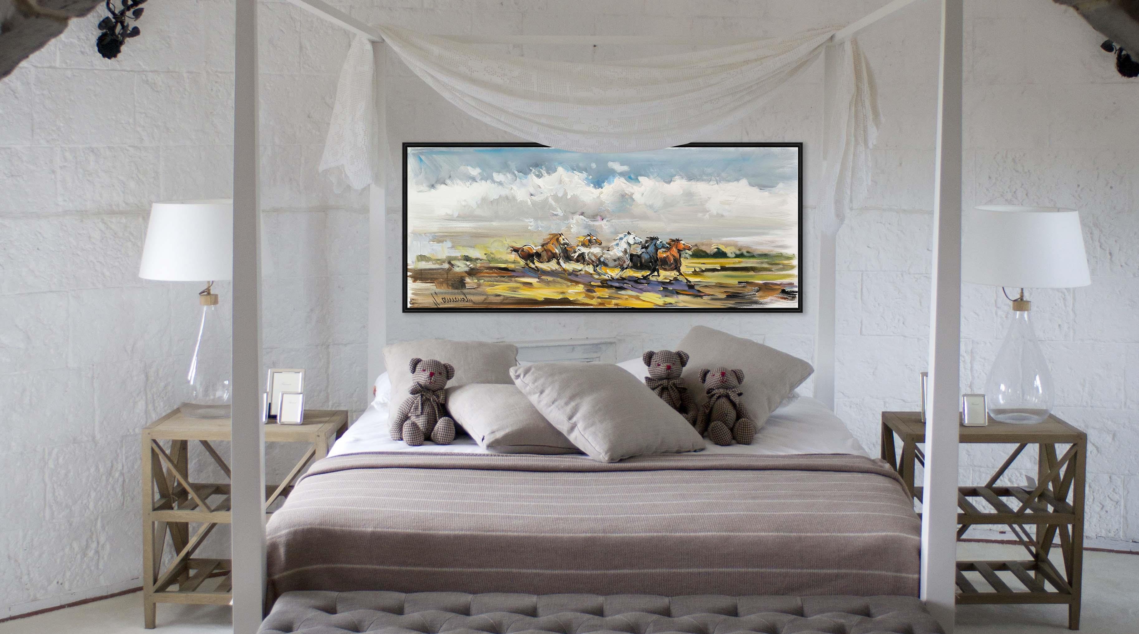 Özgürlüğe Koşan Atlar | Yağlı Boya Tablo