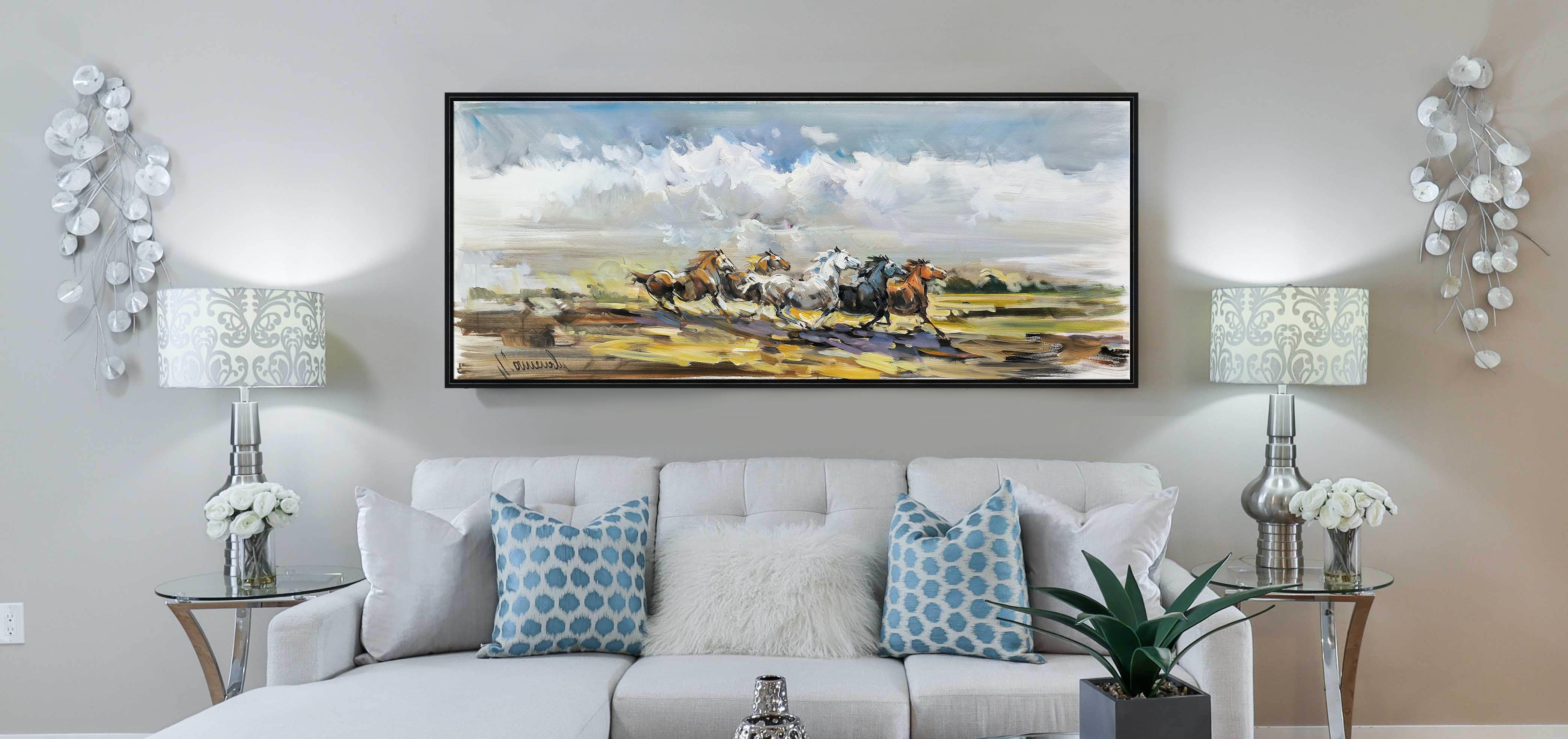 Özgürlüğe Koşan Atlar | Yağlı Boya Tablo