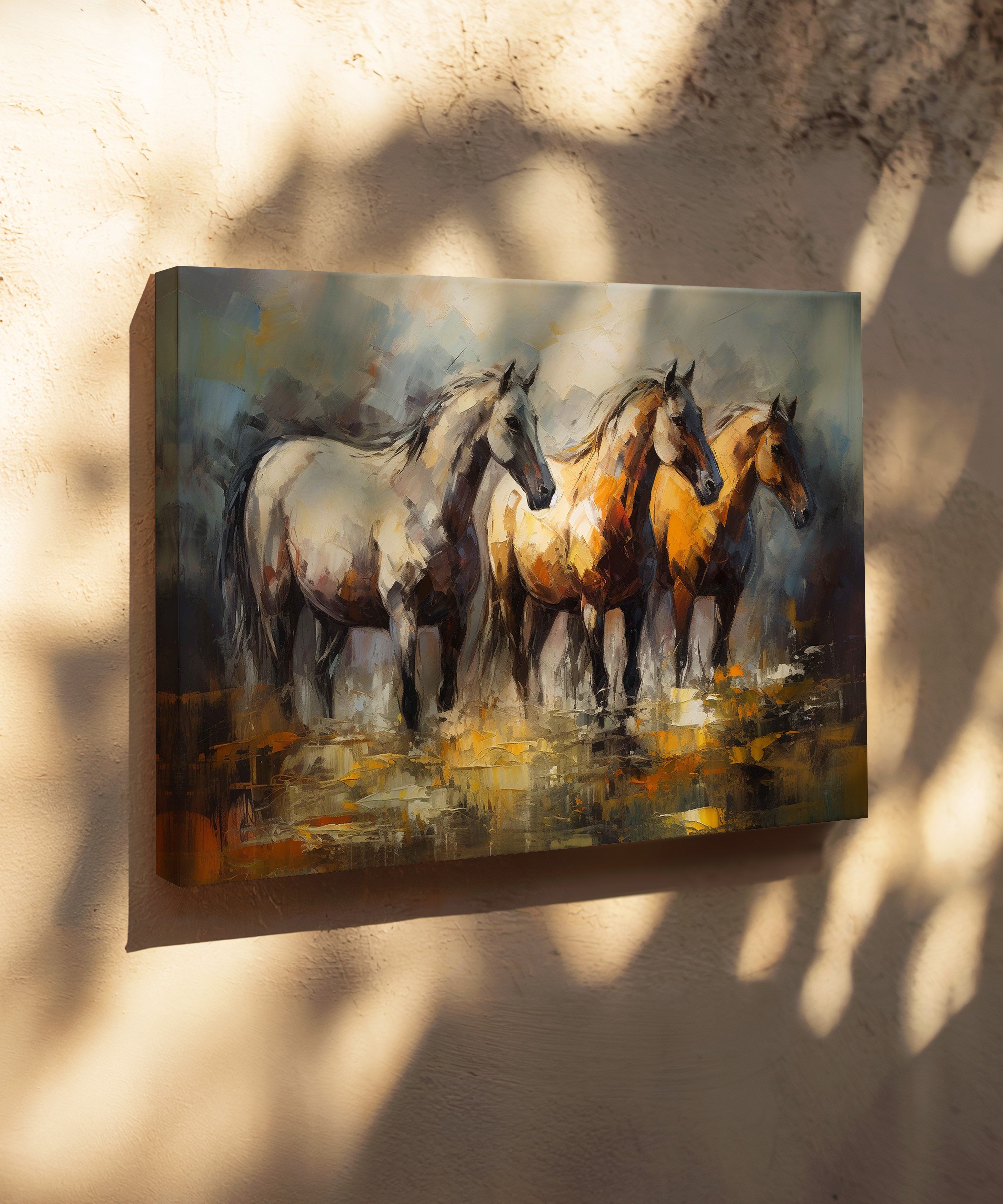 Painting Of Horses 2 | Yağlıboya dokulu canvas baskı