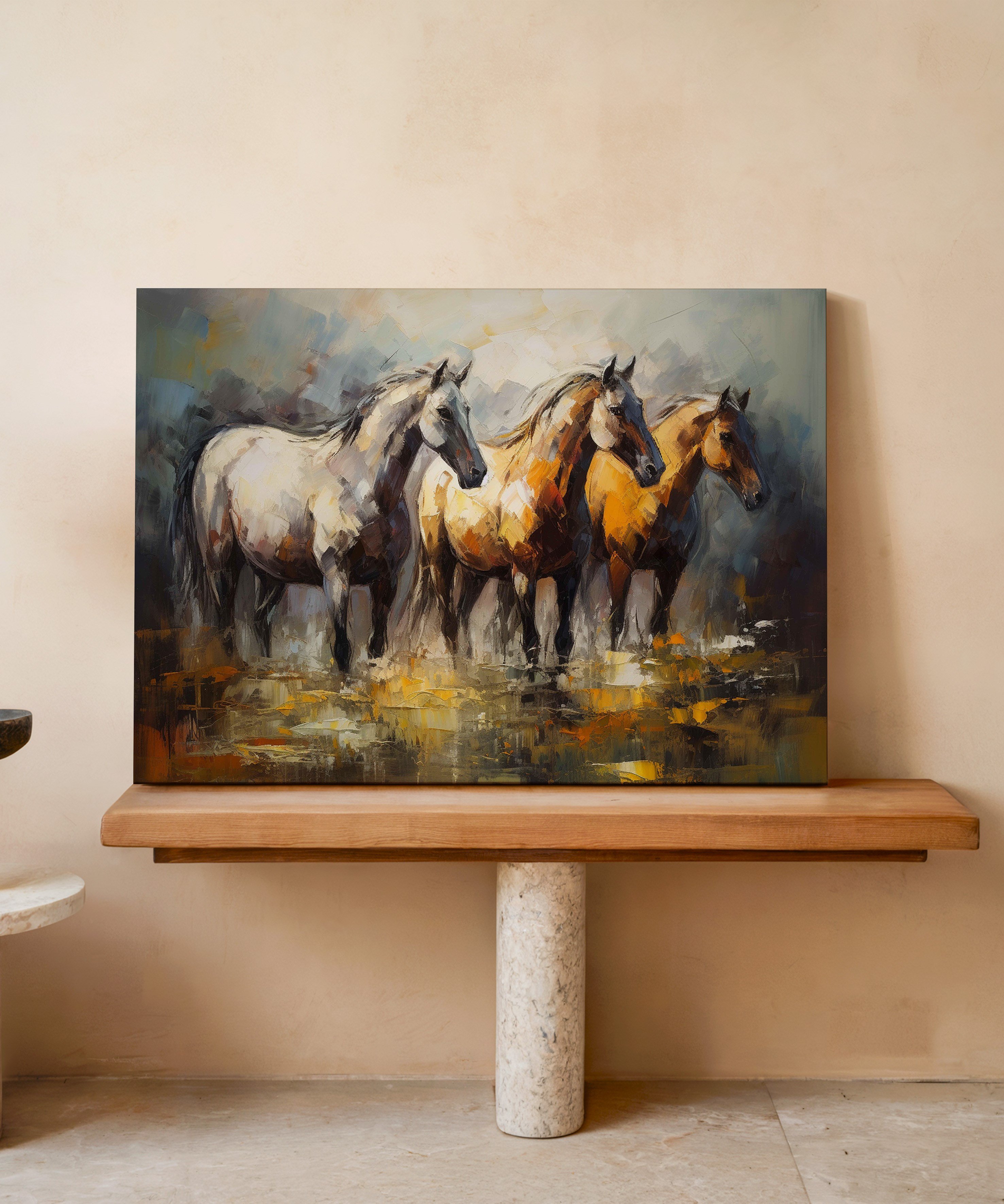 Painting Of Horses 2 | Yağlıboya dokulu canvas baskı