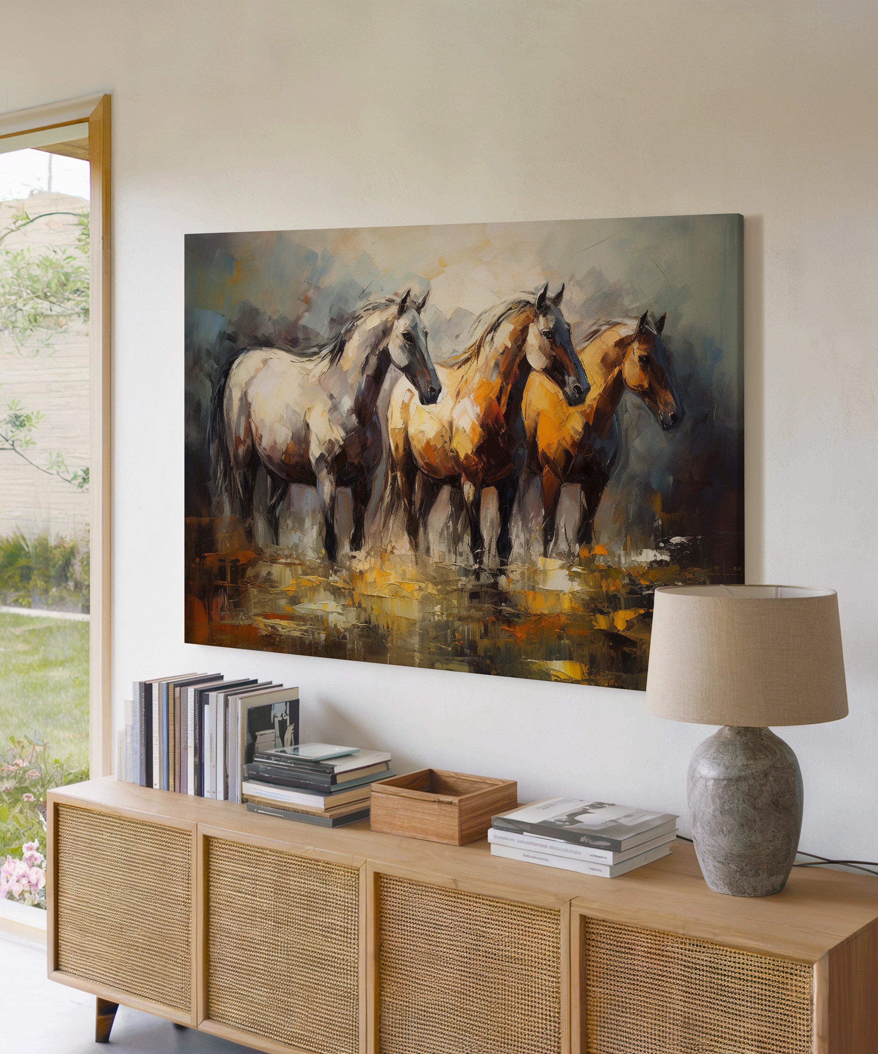 Painting Of Horses 2 | Yağlıboya dokulu canvas baskı