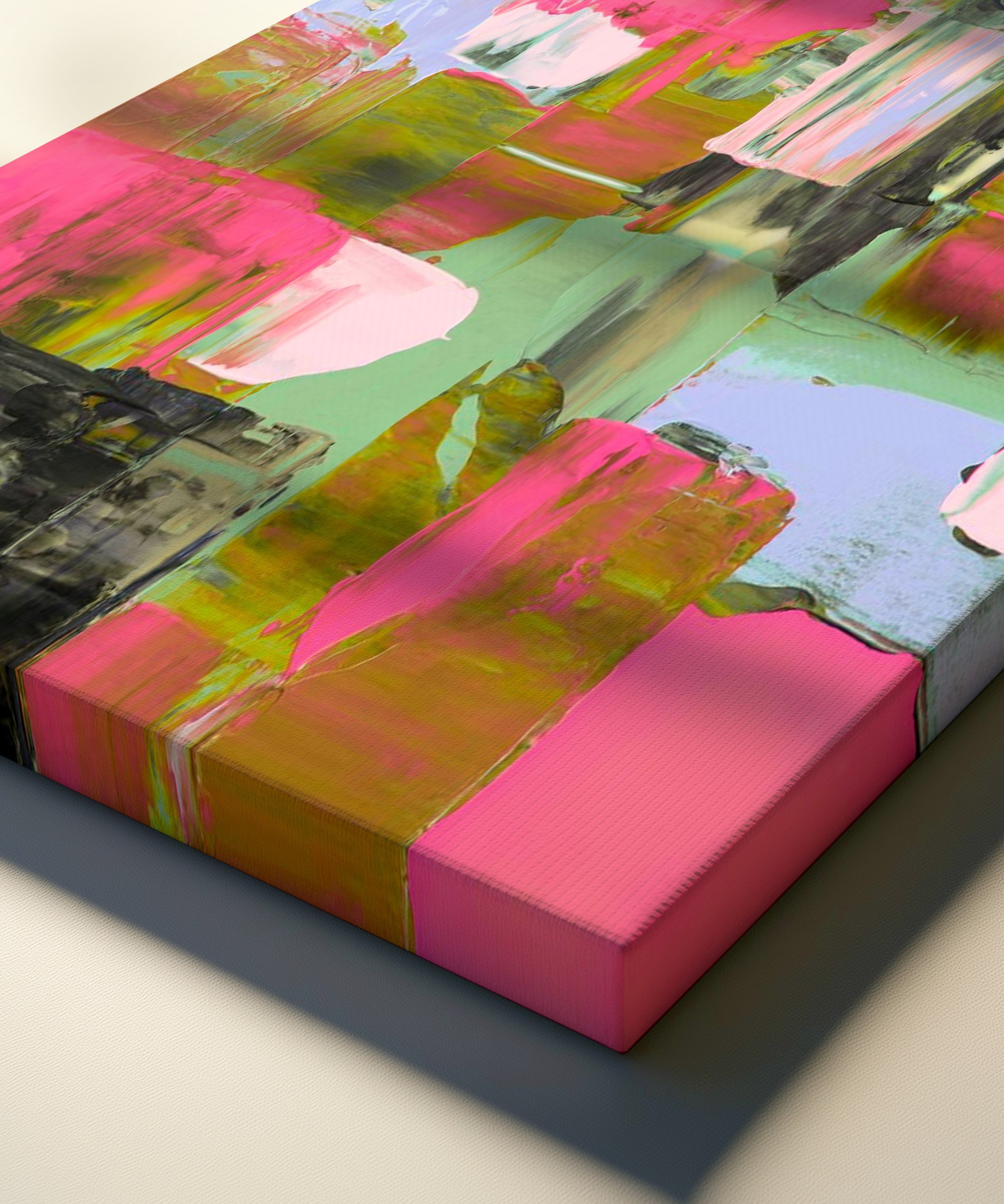 Pastel Uyum | Yağlı Boya Dokulu Canvas Baskı