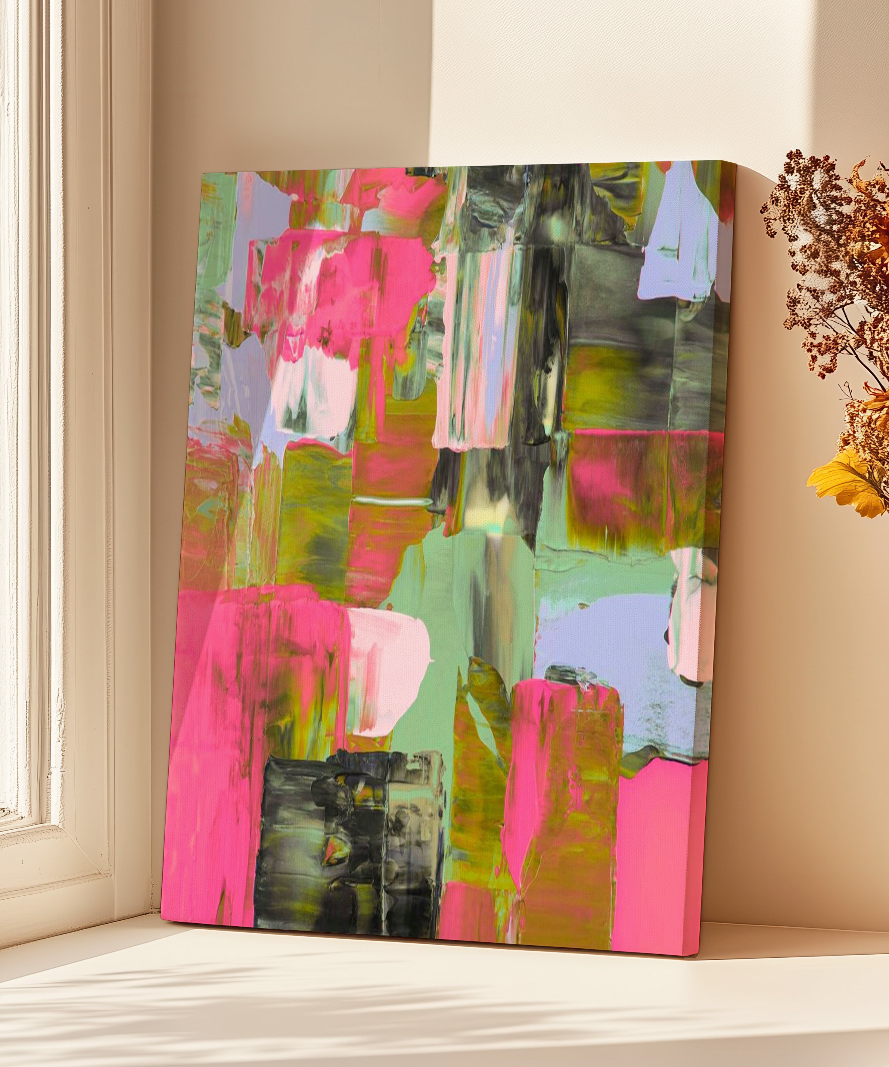 Pastel Uyum | Yağlı Boya Dokulu Canvas Baskı