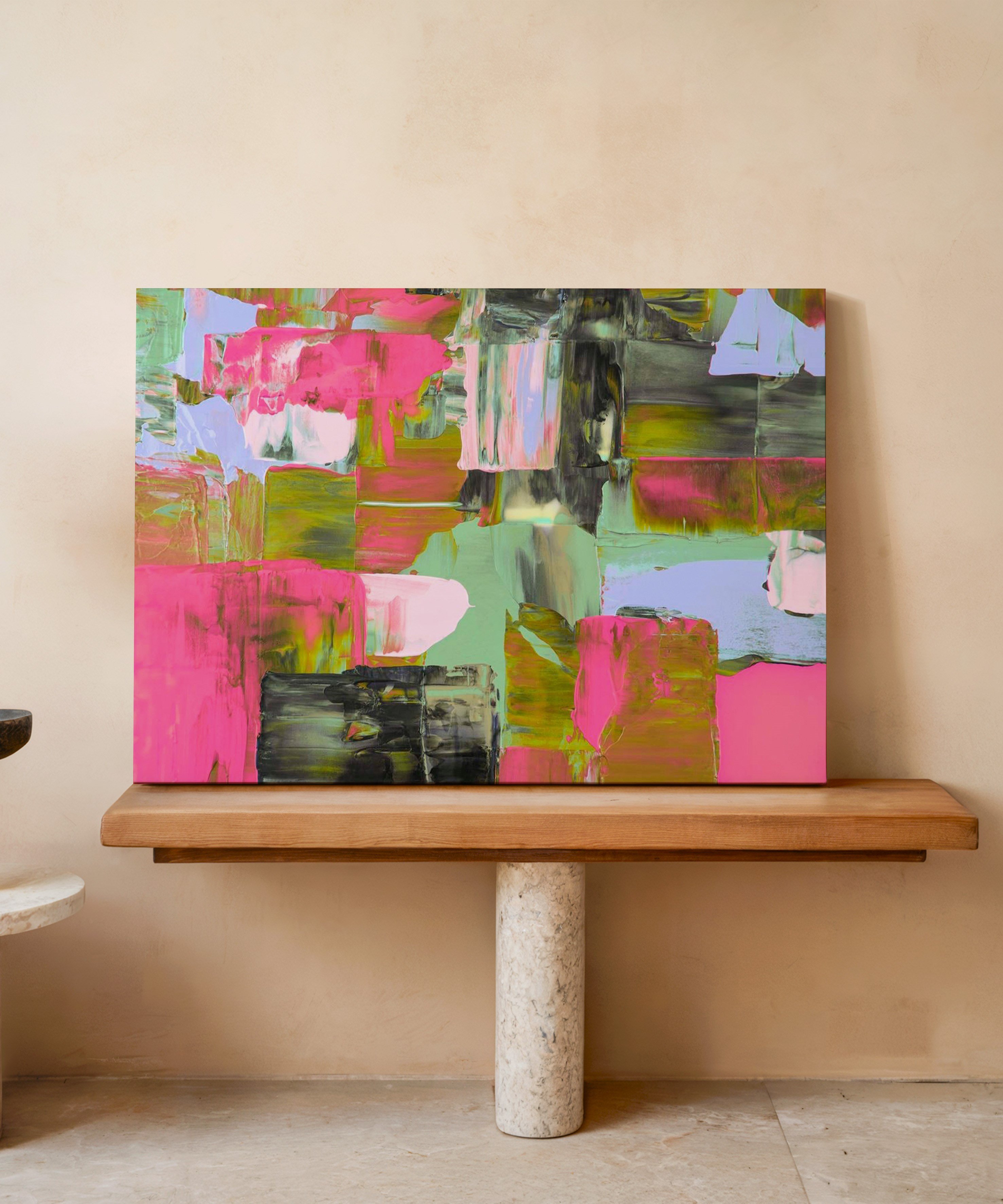 Pastel Uyum | Yağlı Boya Dokulu Canvas Baskı