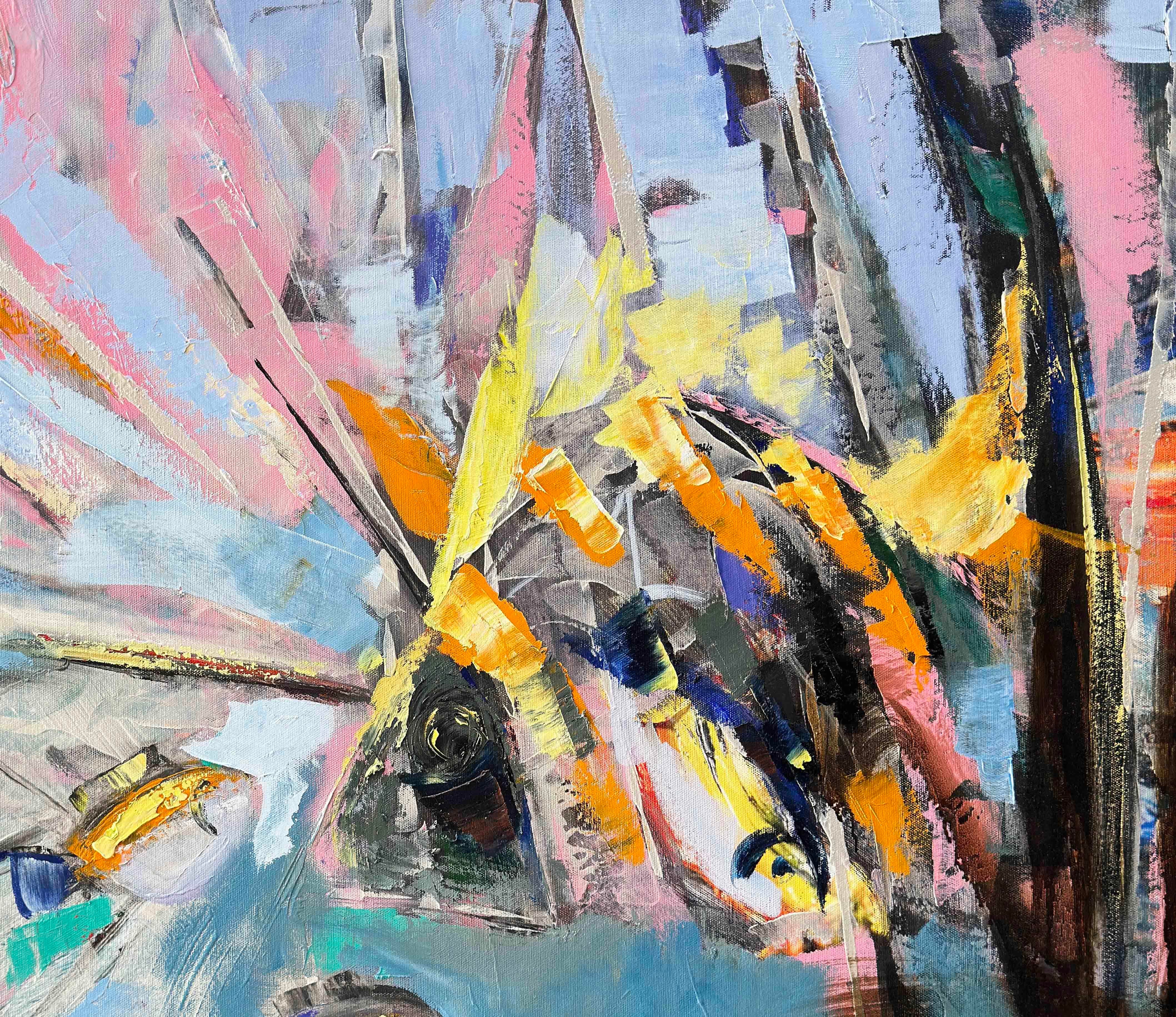 Pembe balık ağı | Yağlı Boya Tablo