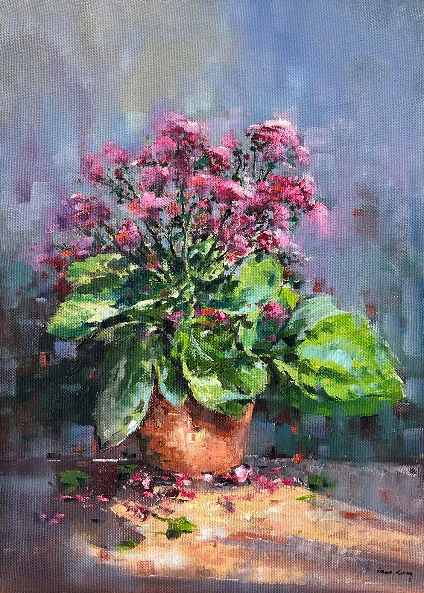 Pembe Begonya | Yağlı Boya Tablo