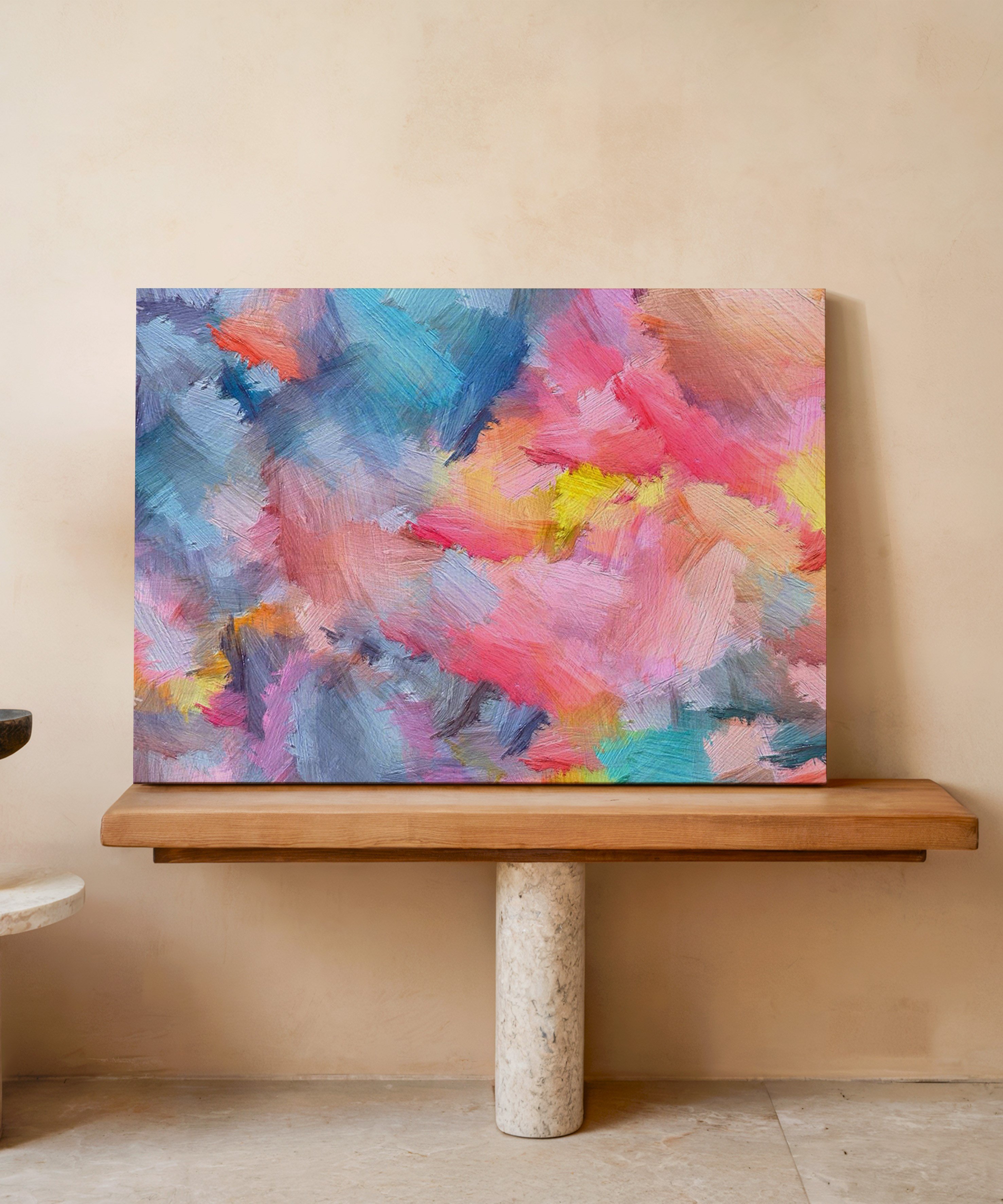 Pembe Düş | Yağlıboya dokulu canvas baskı