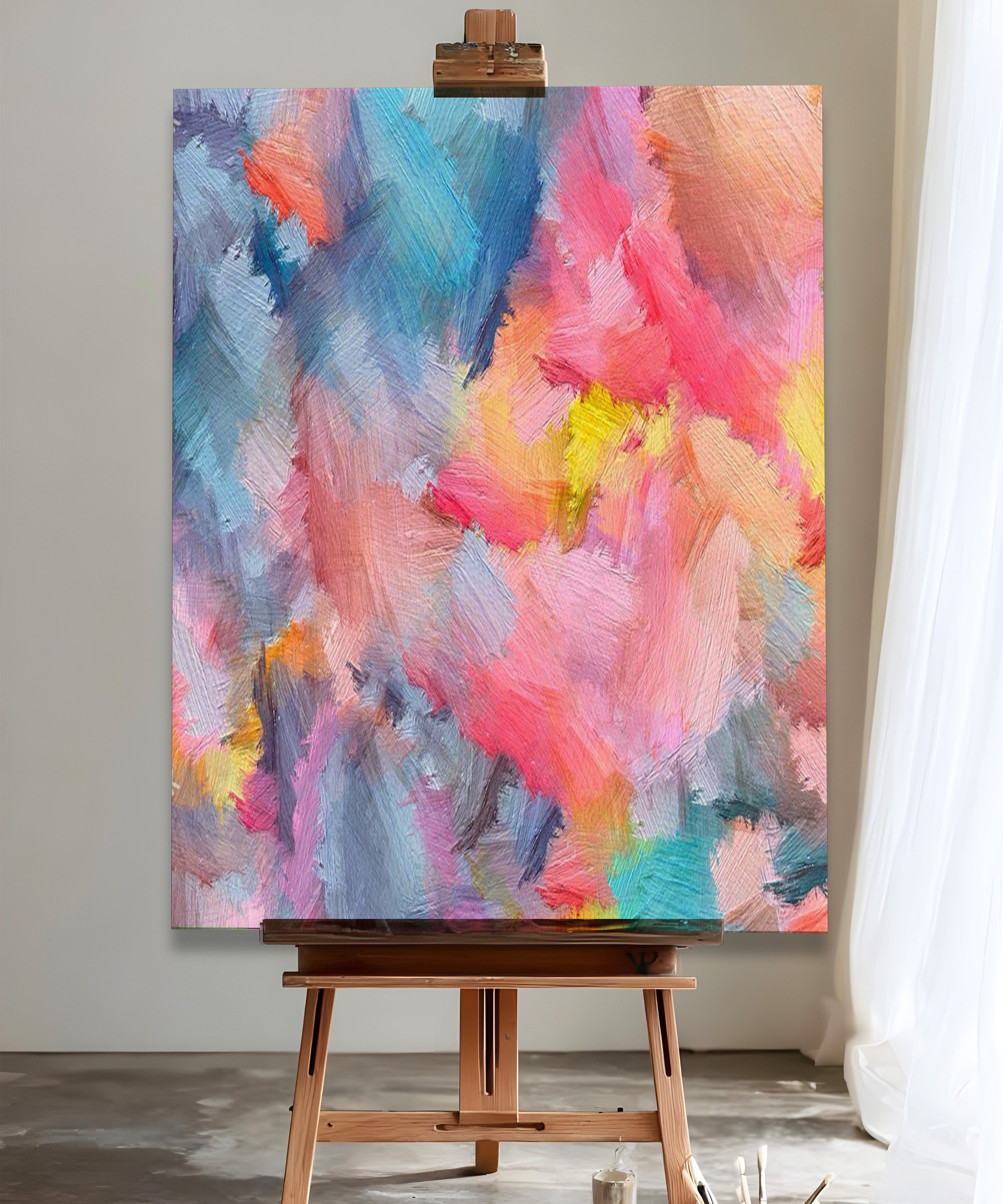 Pembe Düş | Yağlıboya dokulu canvas baskı