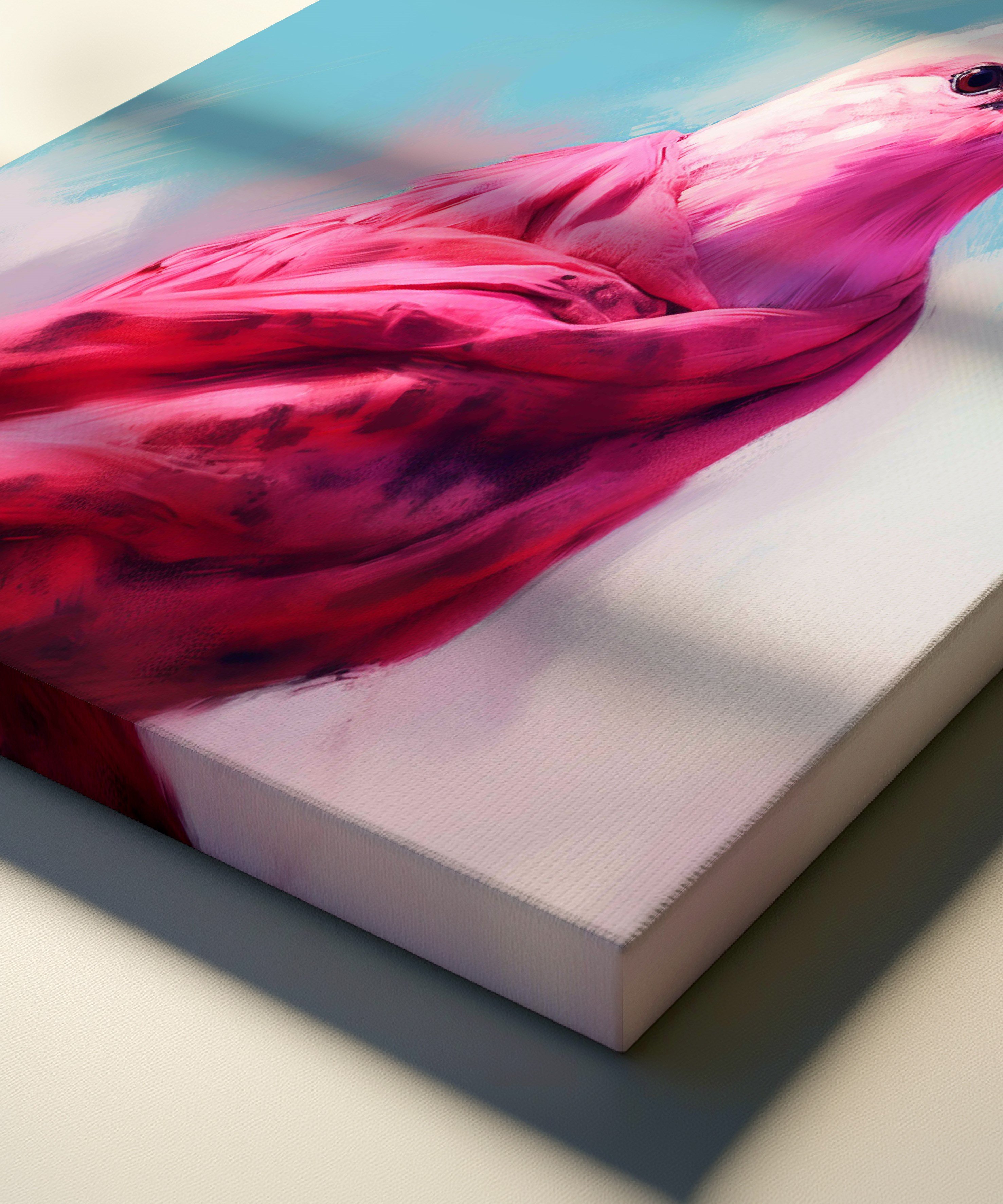 Pembe Kanatların Şarkısı | Yağlı Boya Dokulu Canvas Baskı
