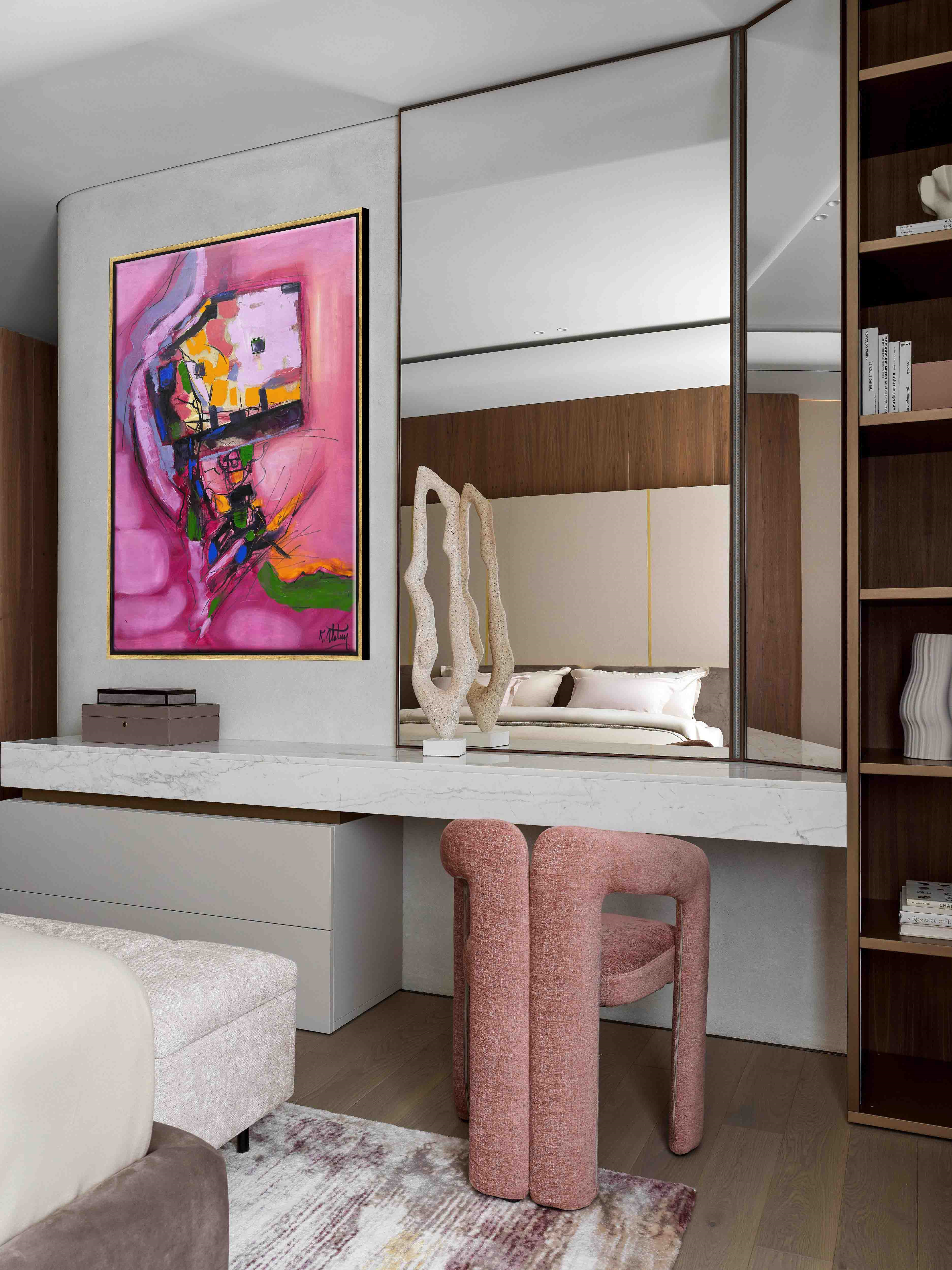 Pembe Soyut | Yağlı Boya Tablo