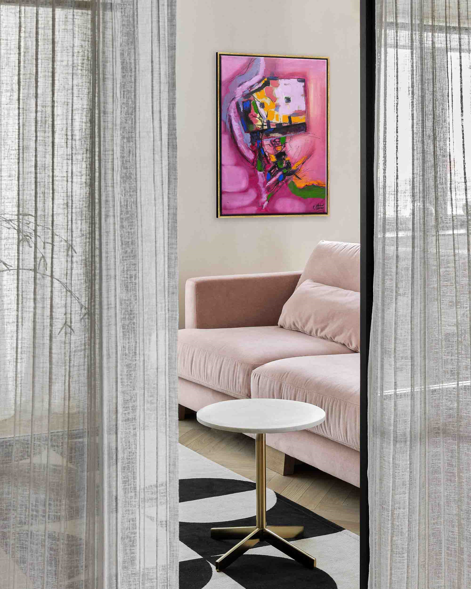 Pembe Soyut | Yağlı Boya Tablo