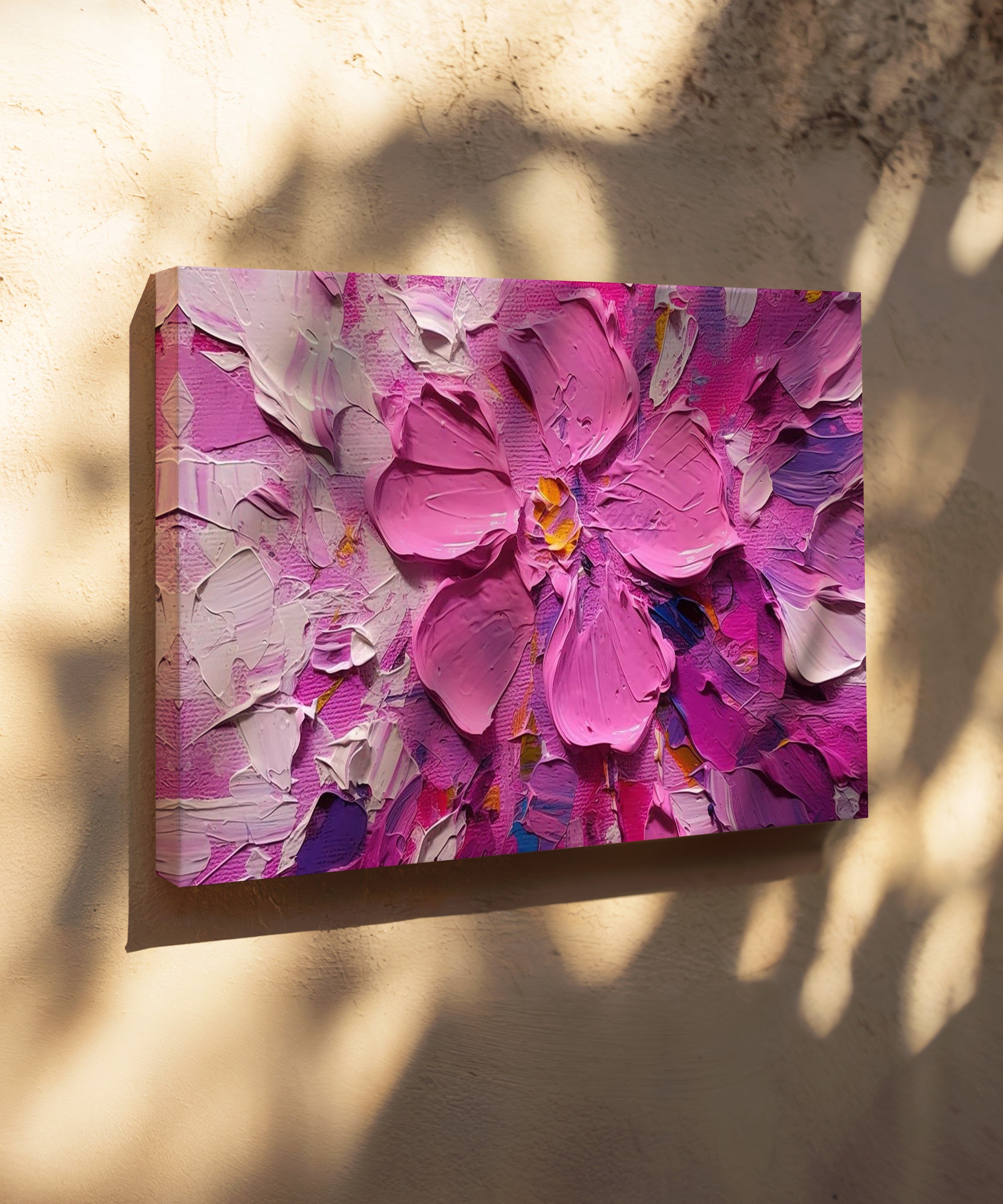 Pembe Zarafet | Yağlı Boya Dokulu Canvas Baskı