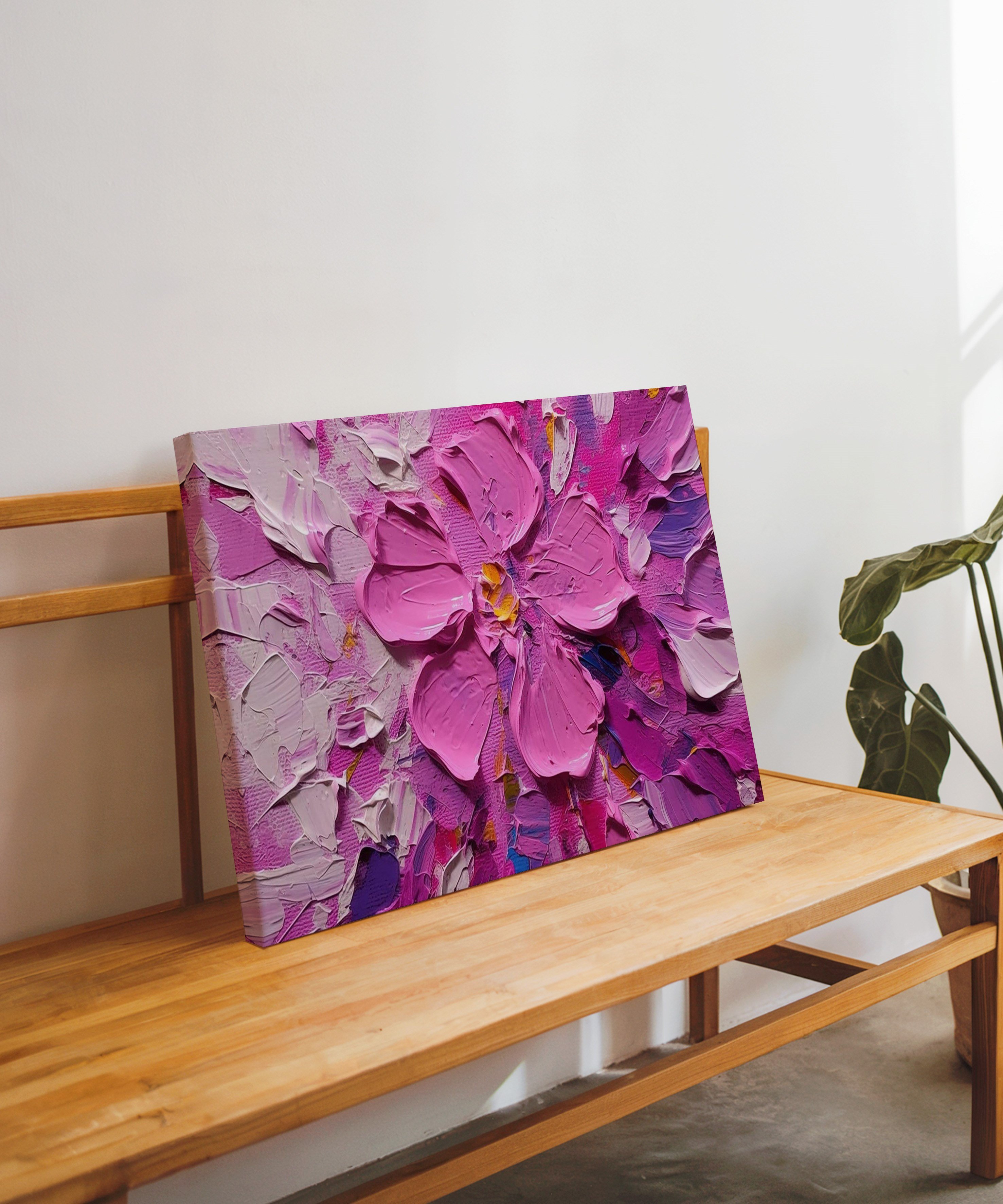 Pembe Zarafet | Yağlı Boya Dokulu Canvas Baskı