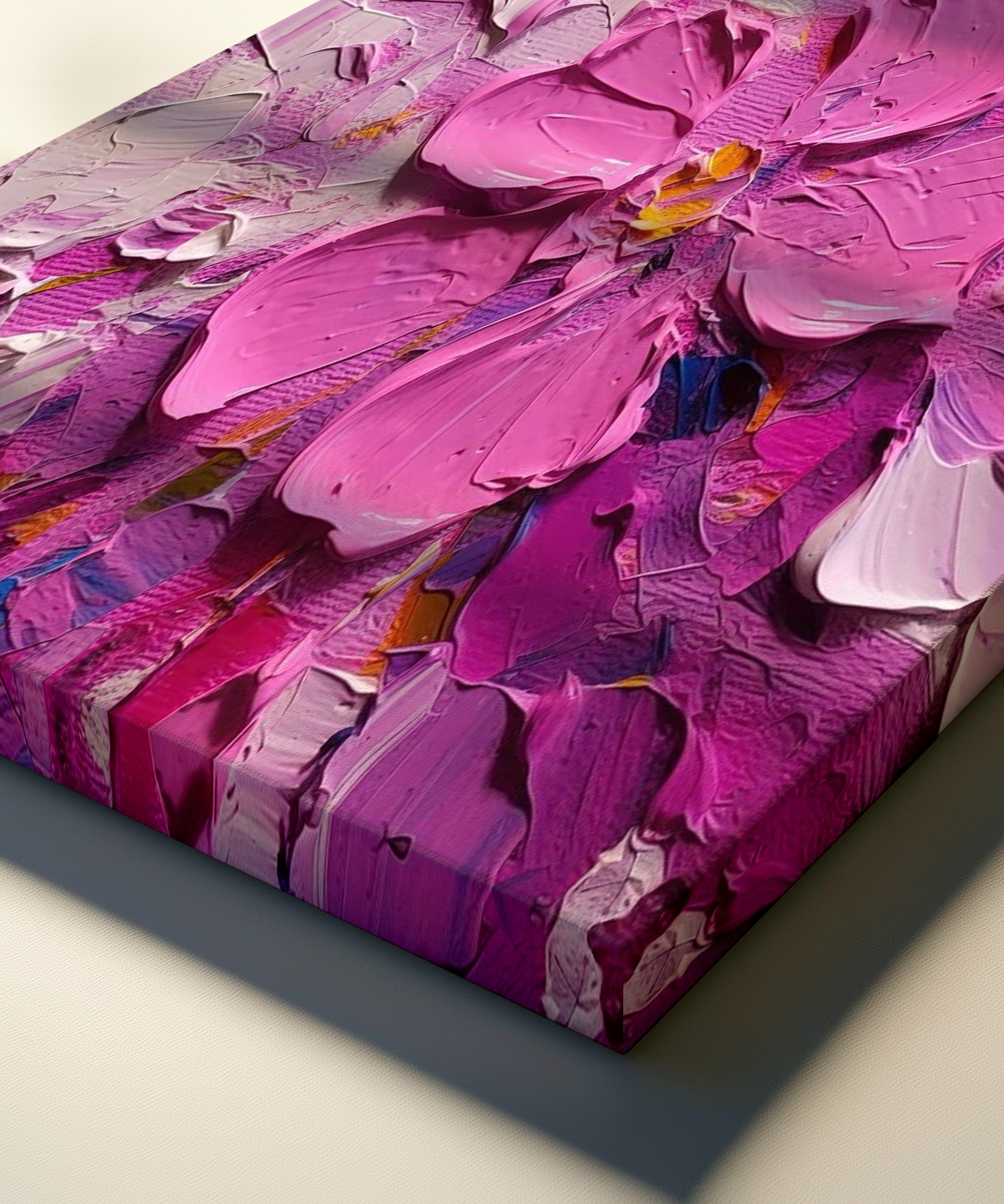 Pembe Zarafet | Yağlı Boya Dokulu Canvas Baskı