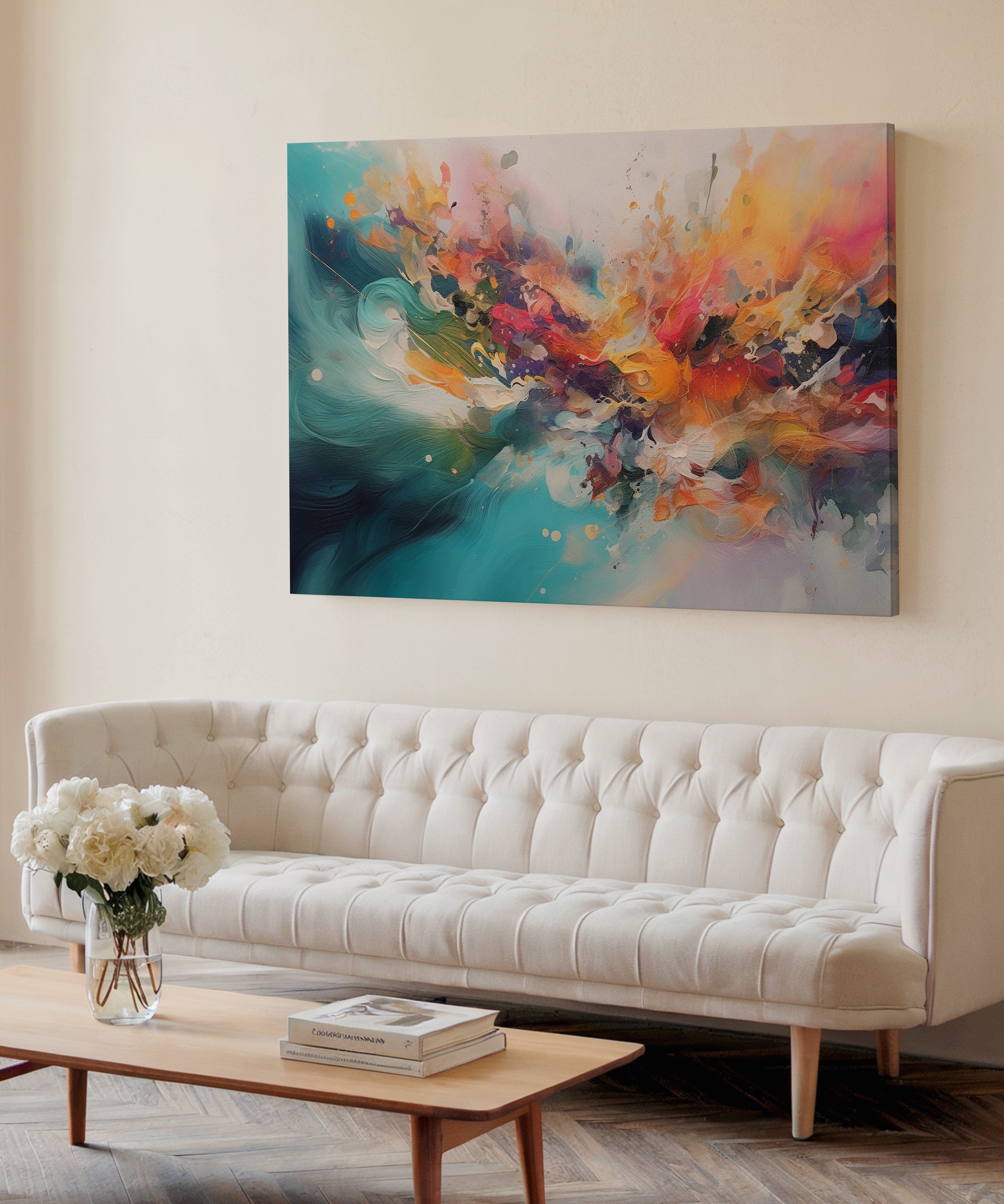 Pigment Fırtınası | Yağlı Boya Dokulu Canvas Baskı