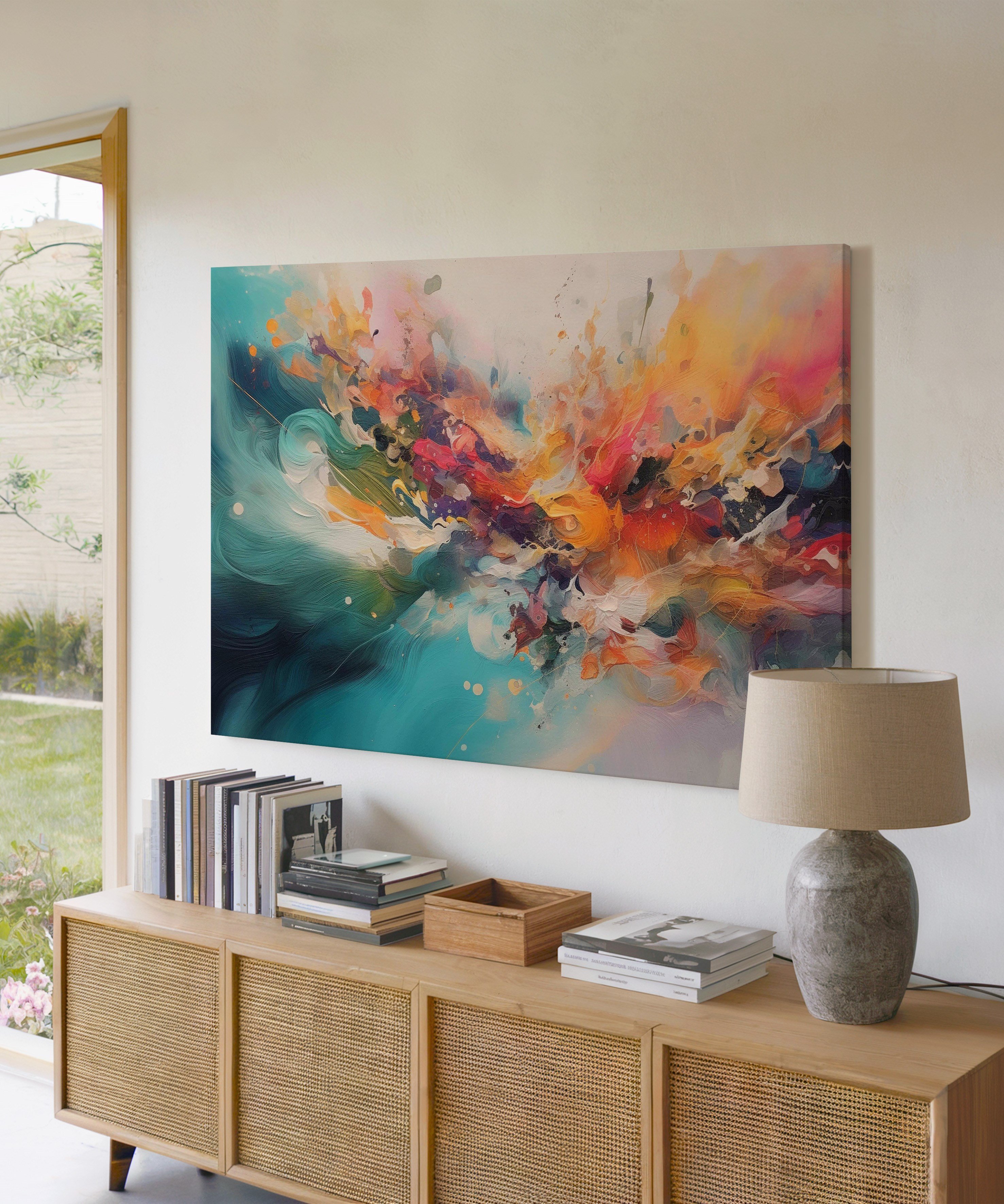 Pigment Fırtınası | Yağlı Boya Dokulu Canvas Baskı