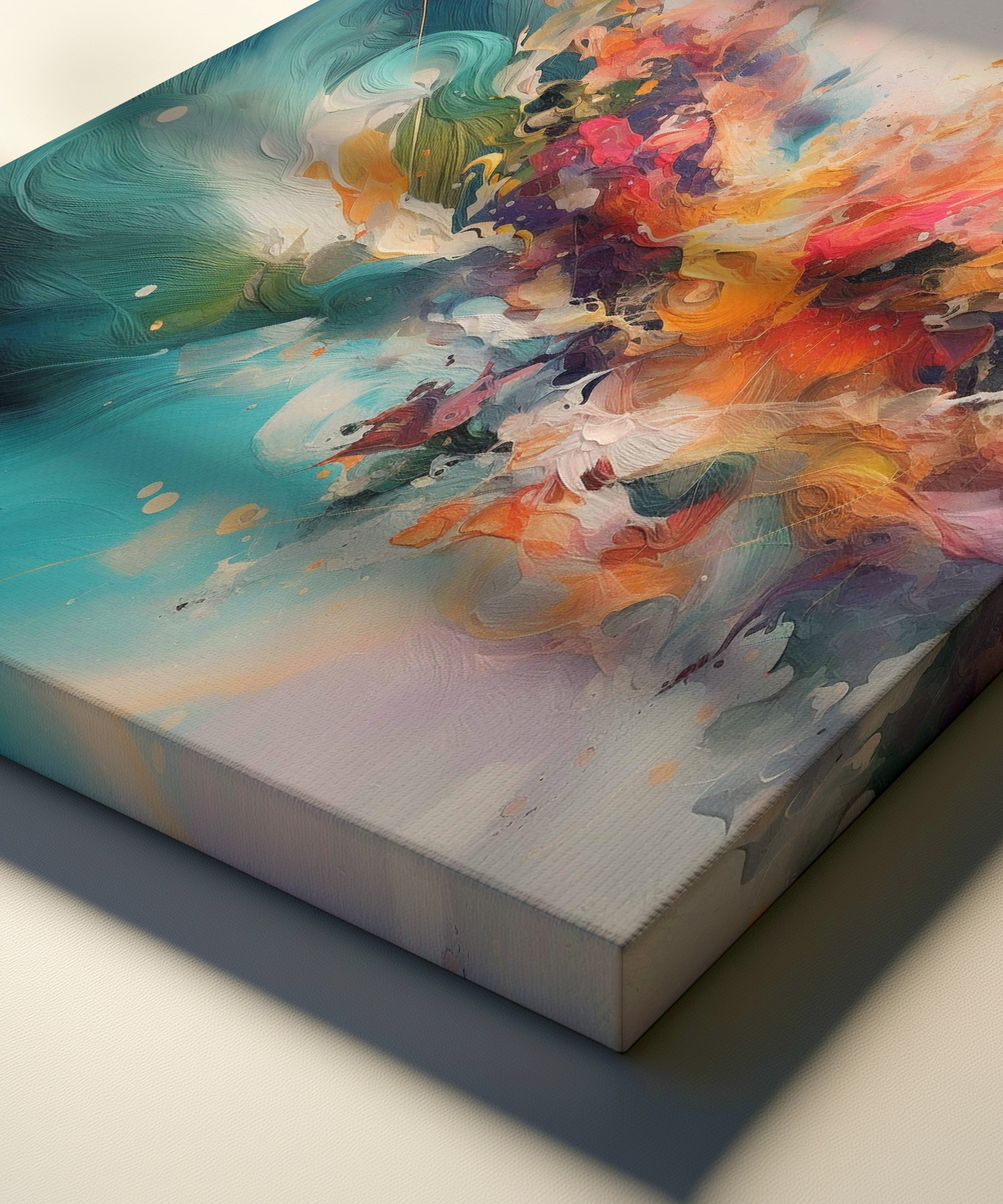 Pigment Fırtınası | Yağlı Boya Dokulu Canvas Baskı
