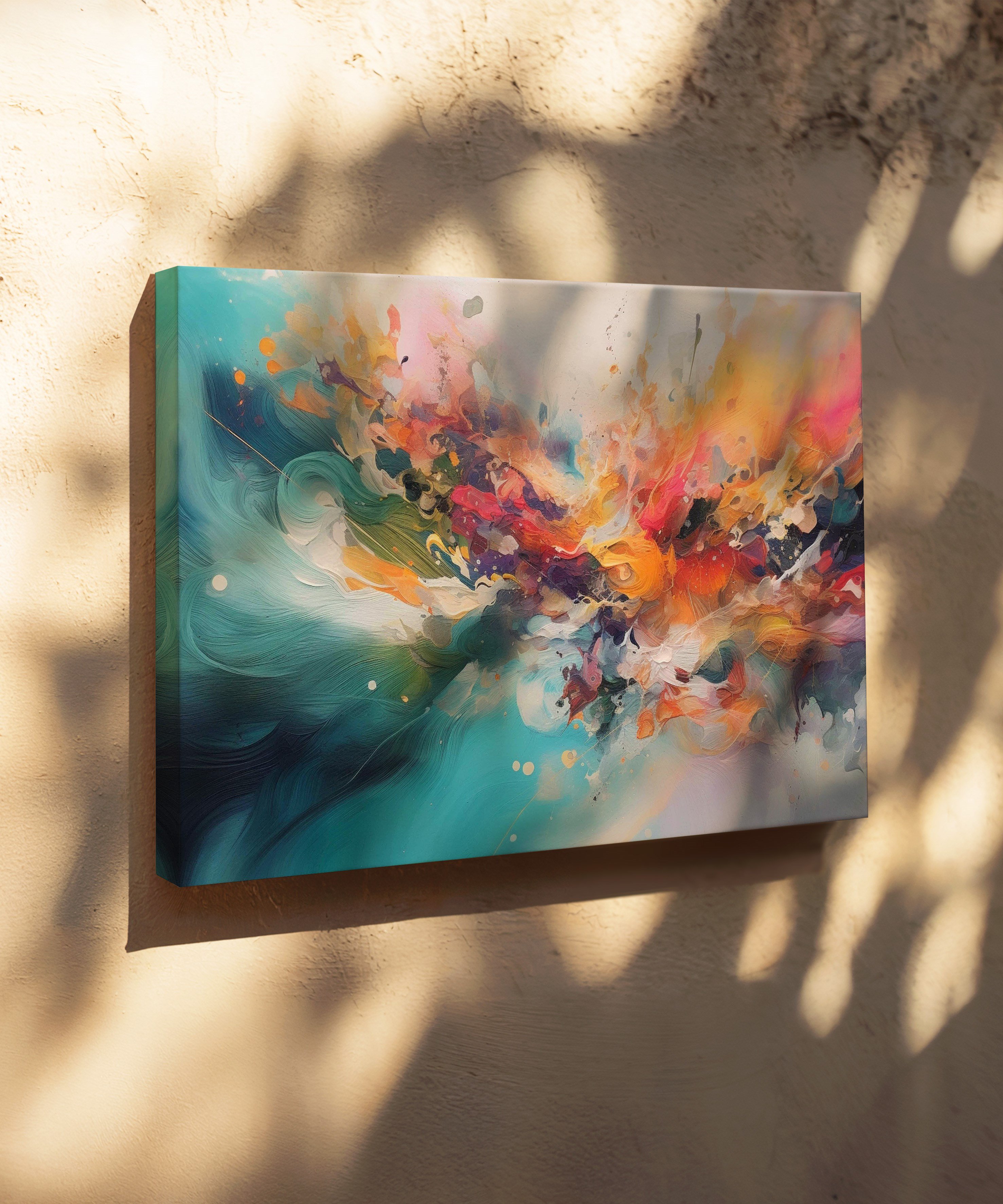 Pigment Fırtınası | Yağlı Boya Dokulu Canvas Baskı