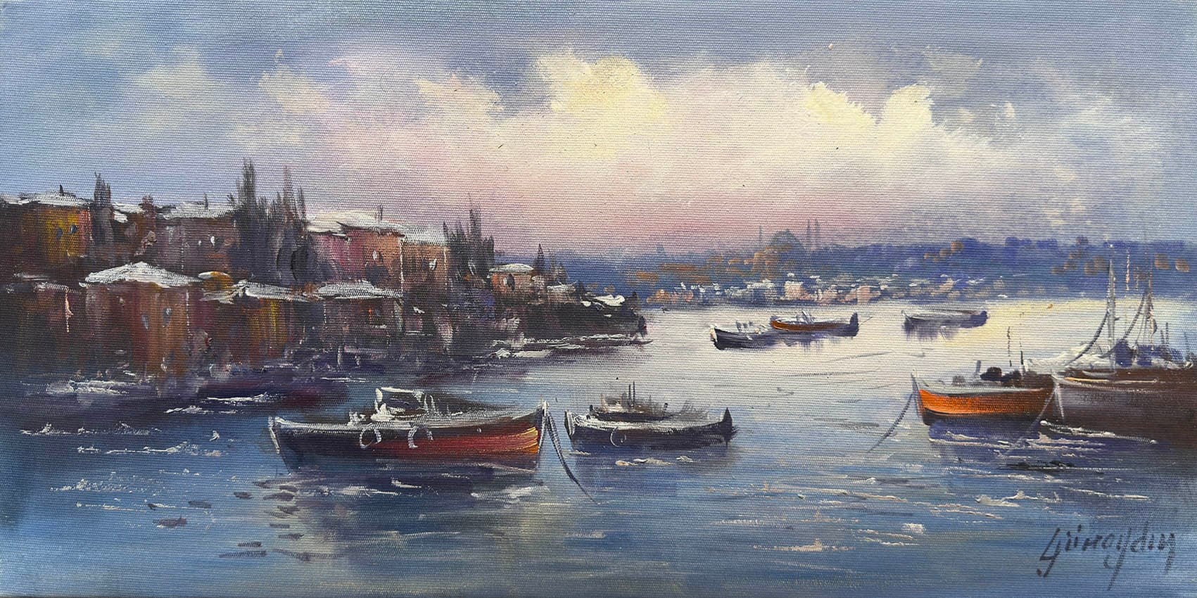 Puslu Bir Kış Sabahı | Yağlı Boya Tablo