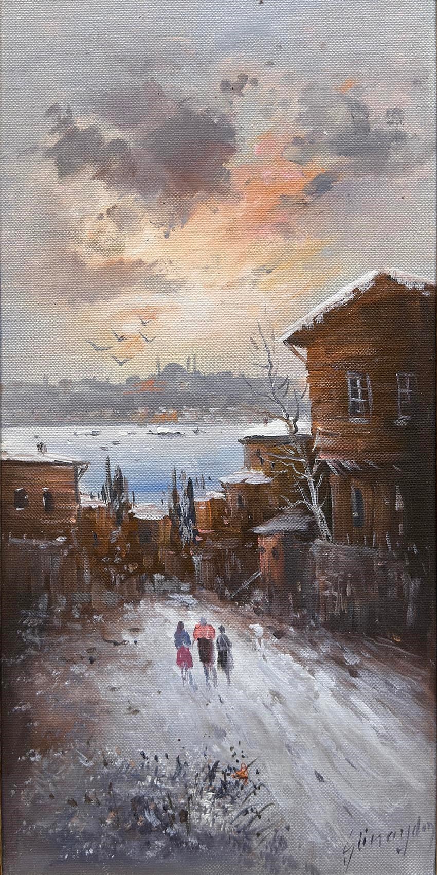 Puslu Bir Kış Sabahı | Yağlı Boya Tablo