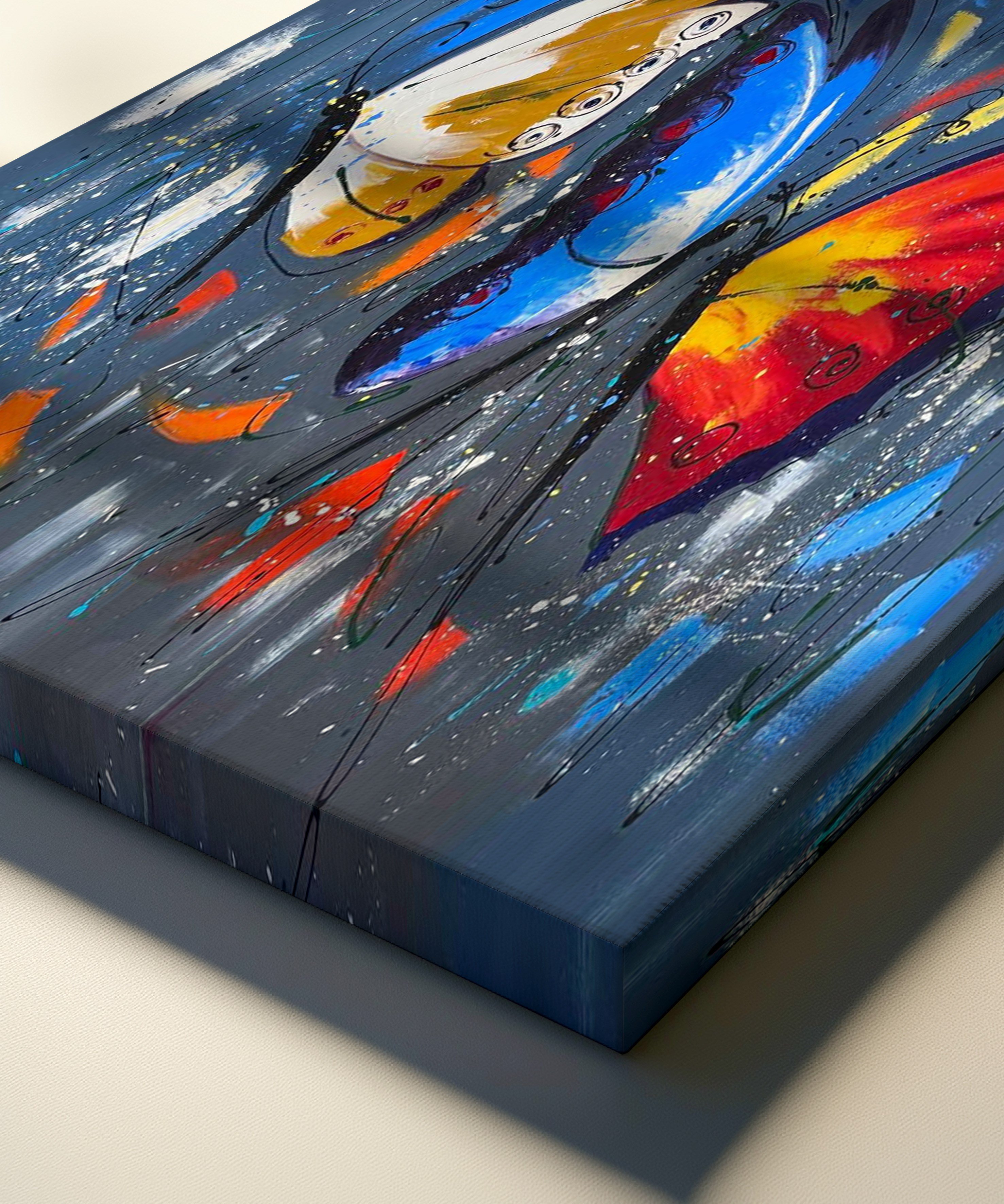 Renk Kanatları  | Yağlı Boya Dokulu Canvas Baskı