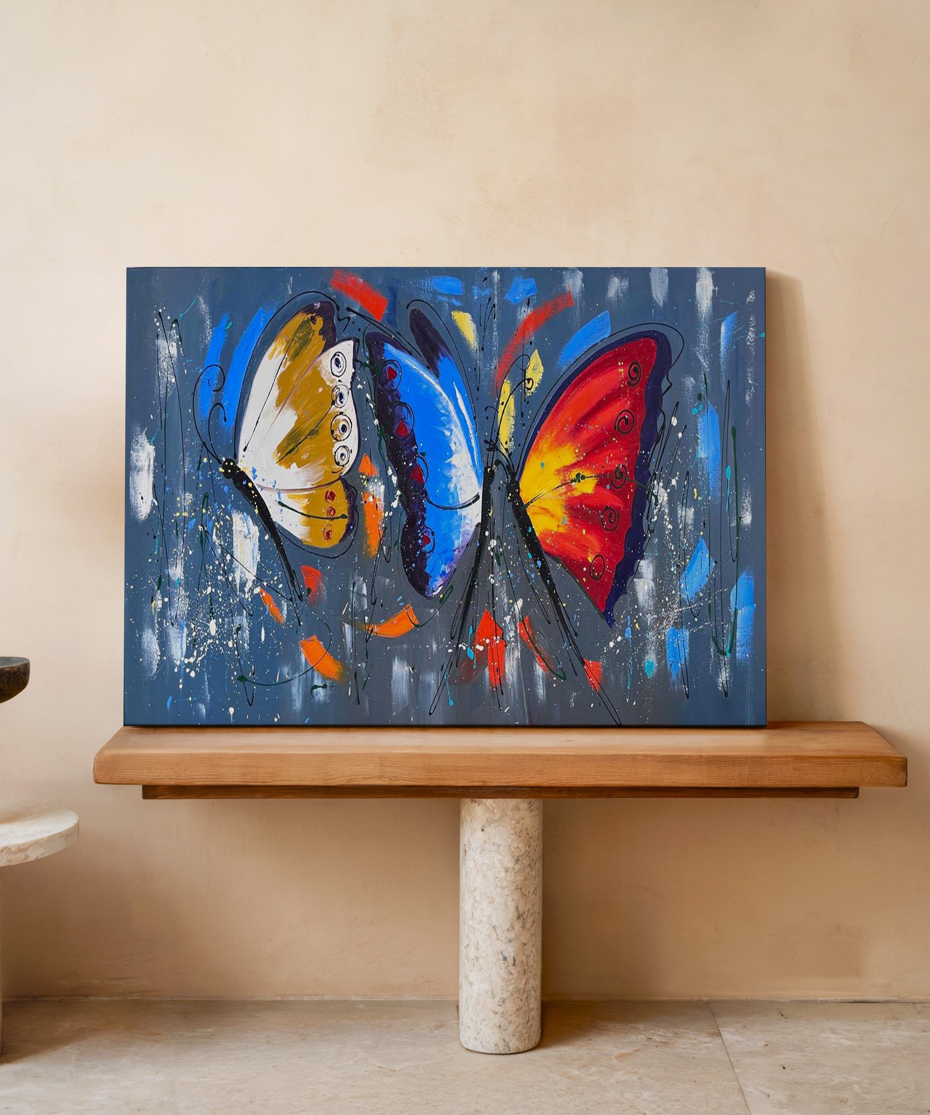 Renk Kanatları  | Yağlı Boya Dokulu Canvas Baskı