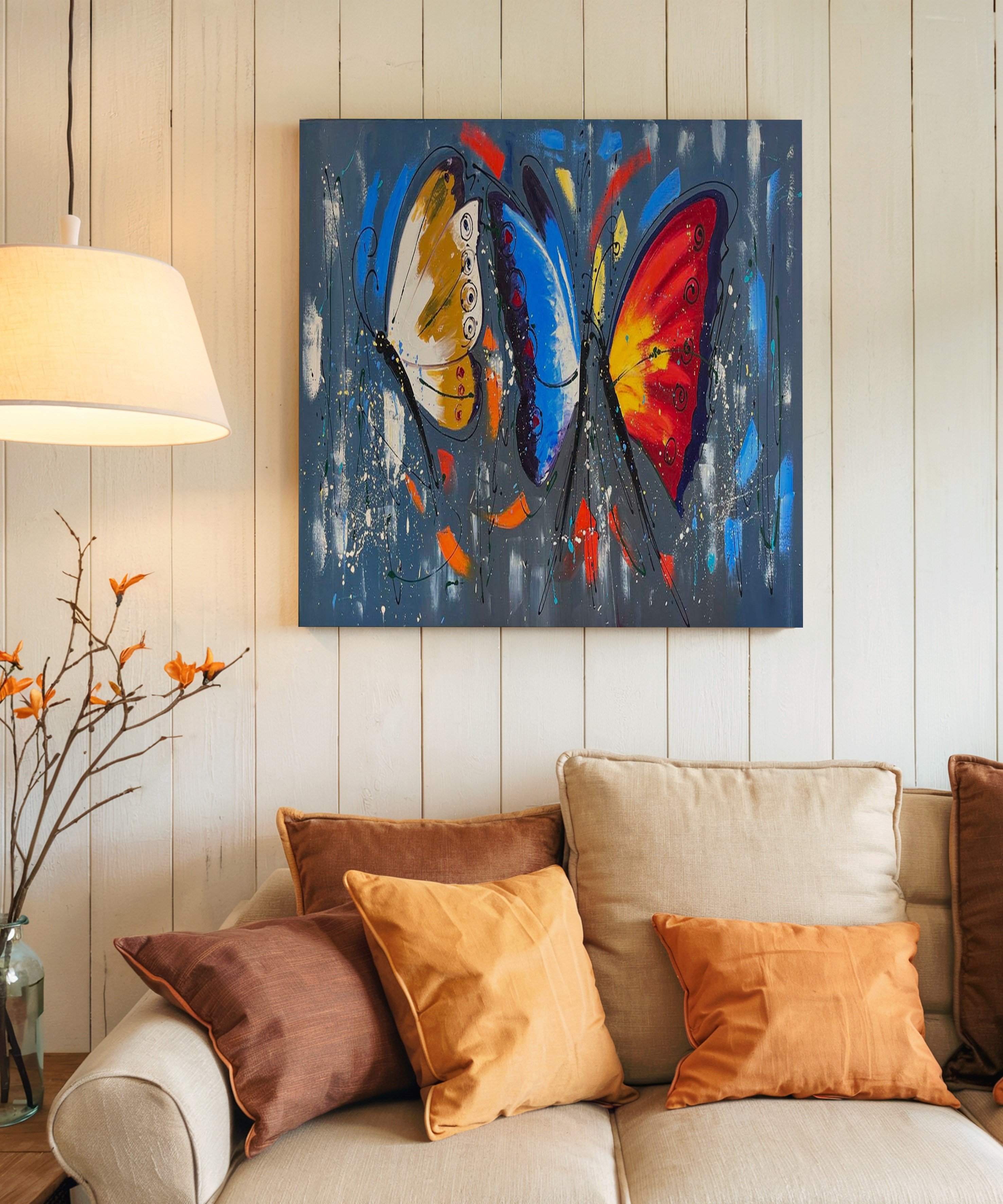 Renk Kanatları  | Yağlı Boya Dokulu Canvas Baskı