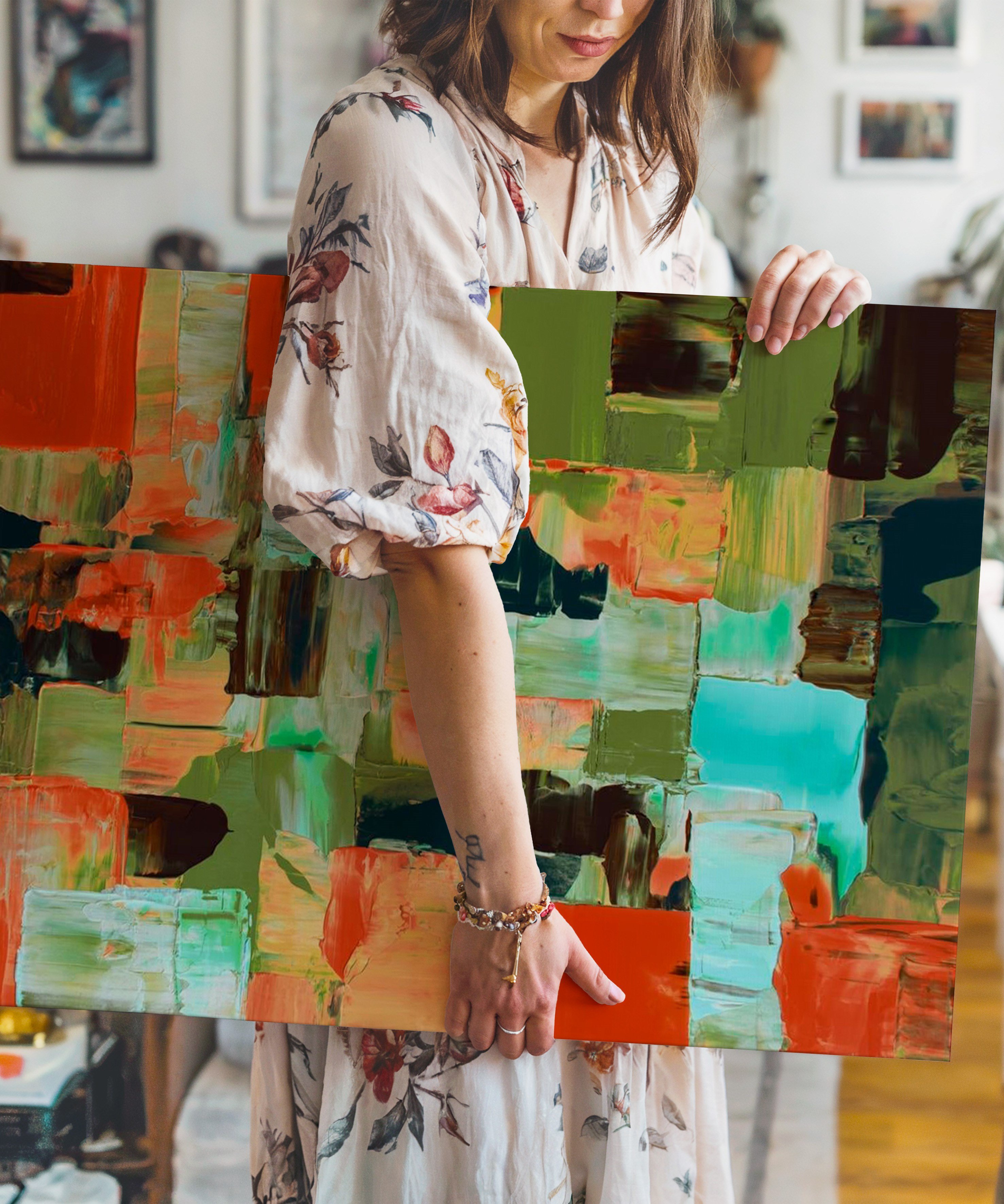 Renk Mozaiği | Yağlı Boya Dokulu Canvas Baskı