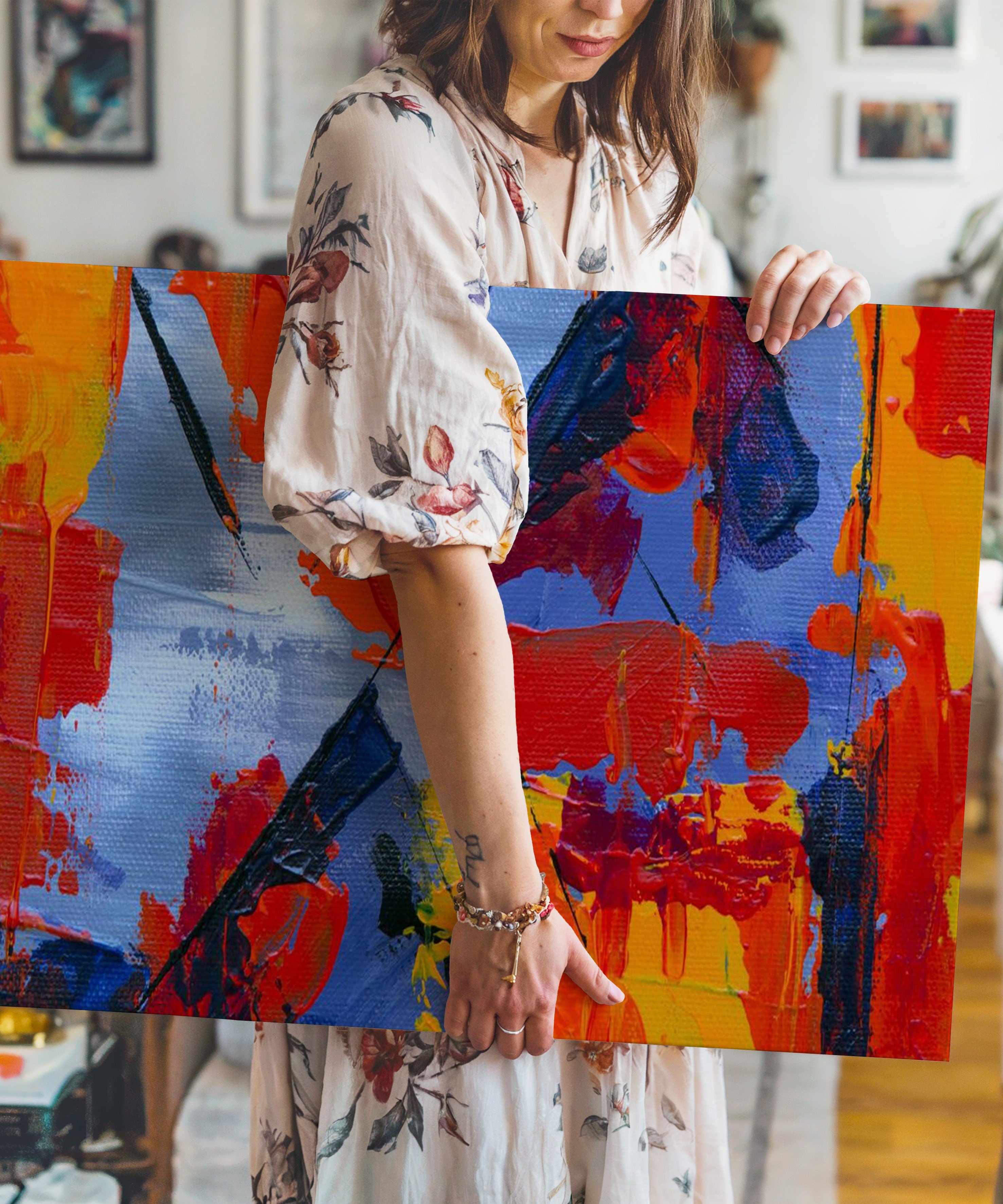 Renk Patlaması | Yağlı Boya Dokulu Canvas Baskı