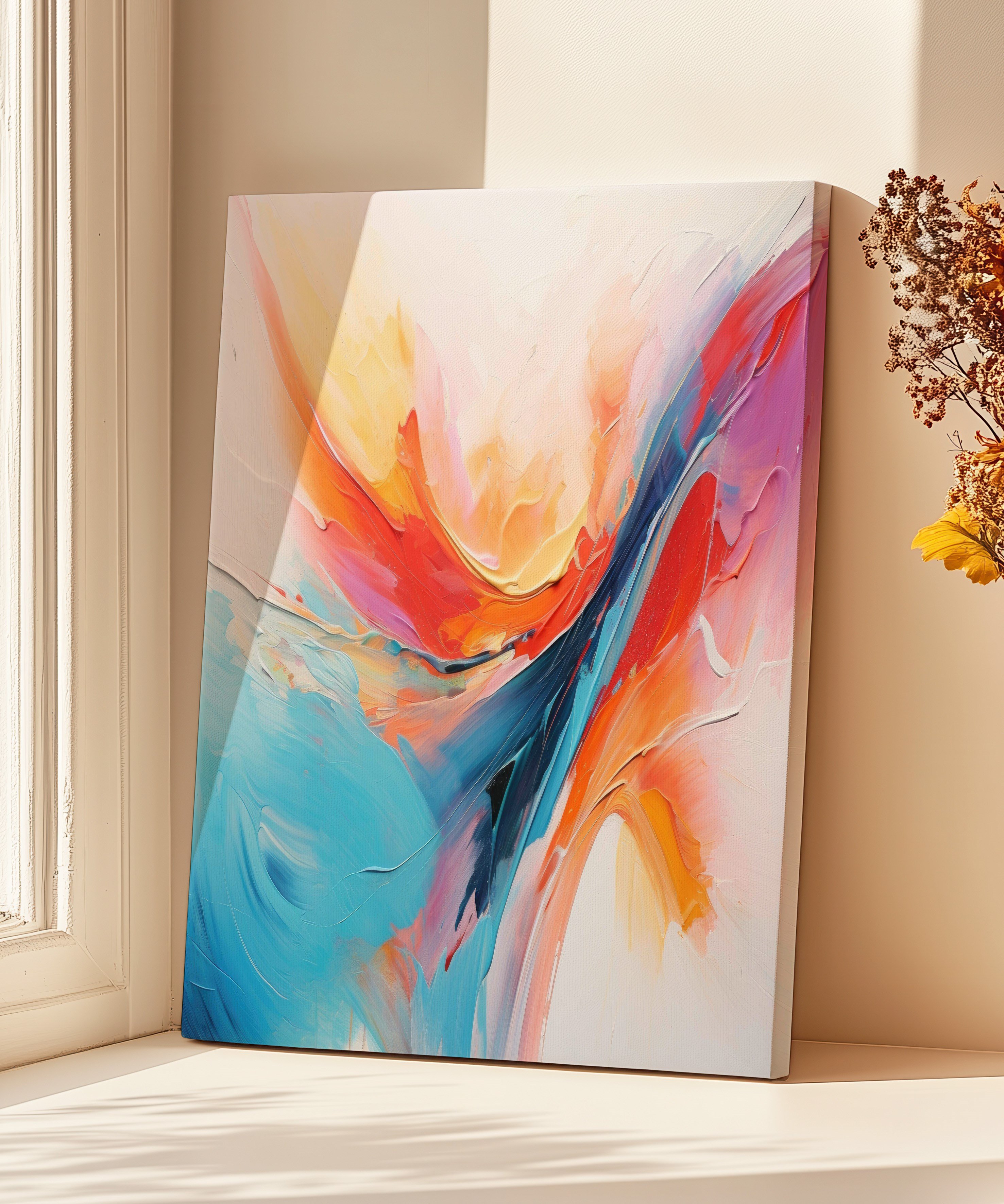 Renklerin Akışı | Yağlı Boya Dokulu Canvas Baskı