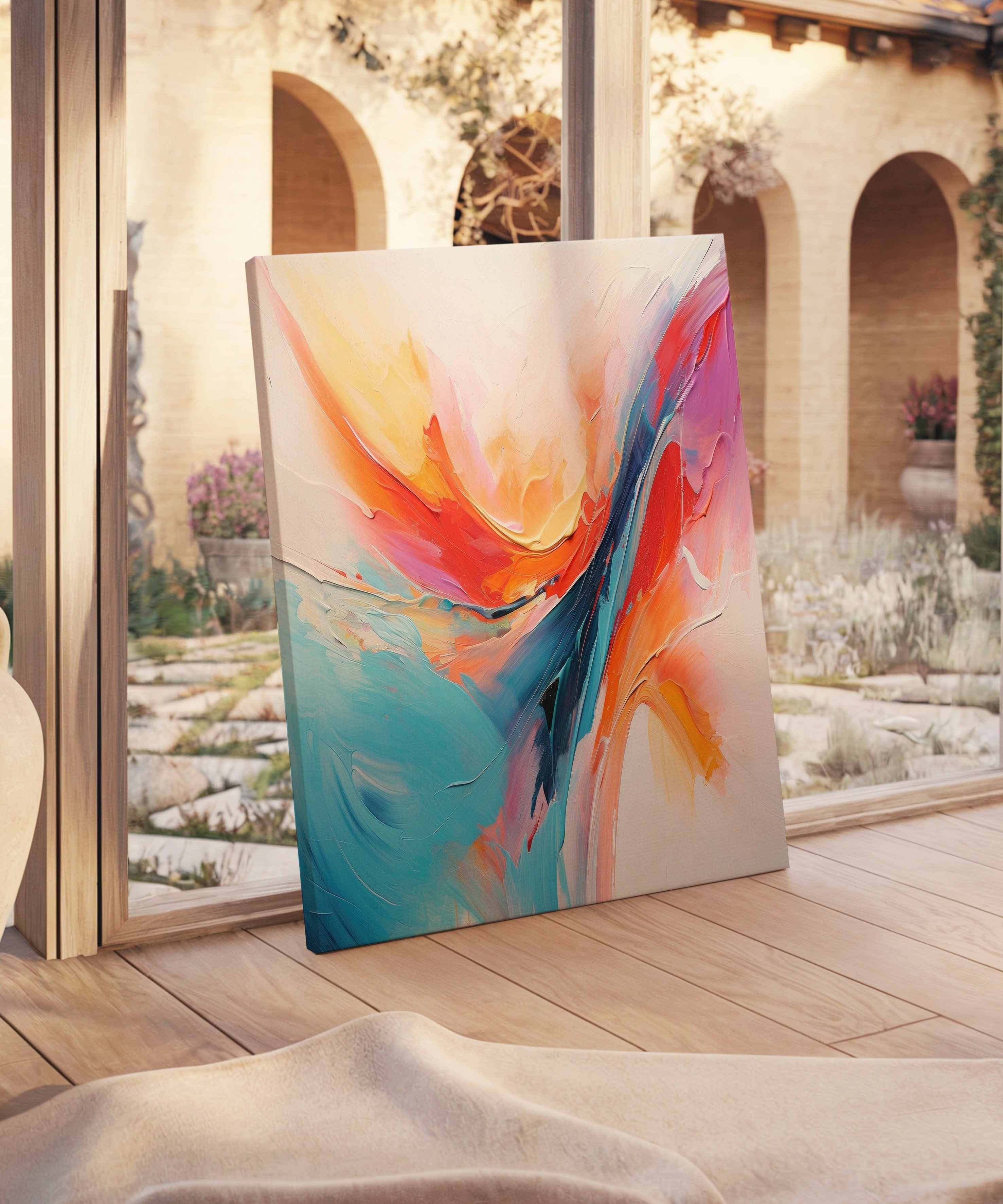 Renklerin Akışı | Yağlı Boya Dokulu Canvas Baskı