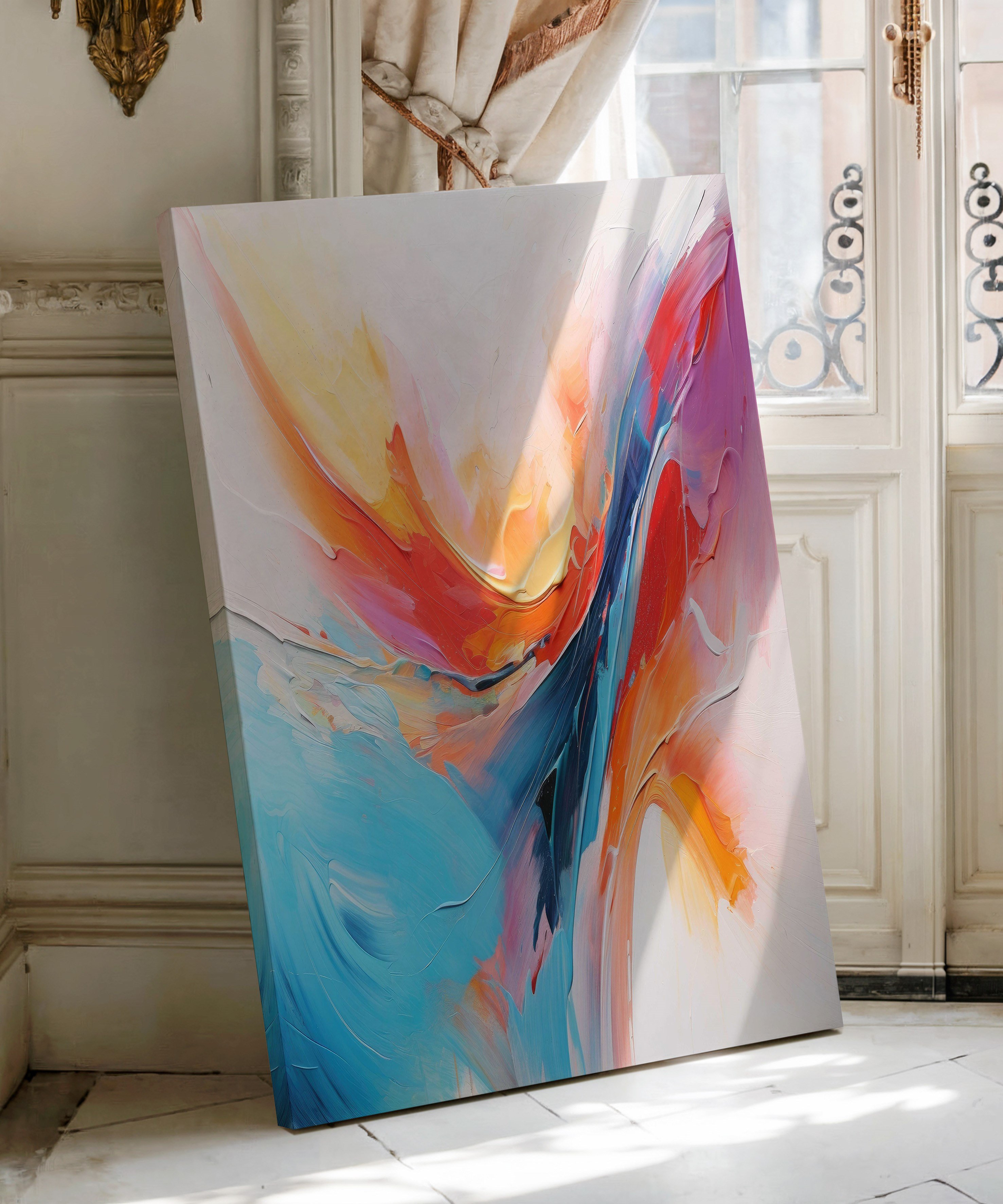 Renklerin Akışı | Yağlı Boya Dokulu Canvas Baskı