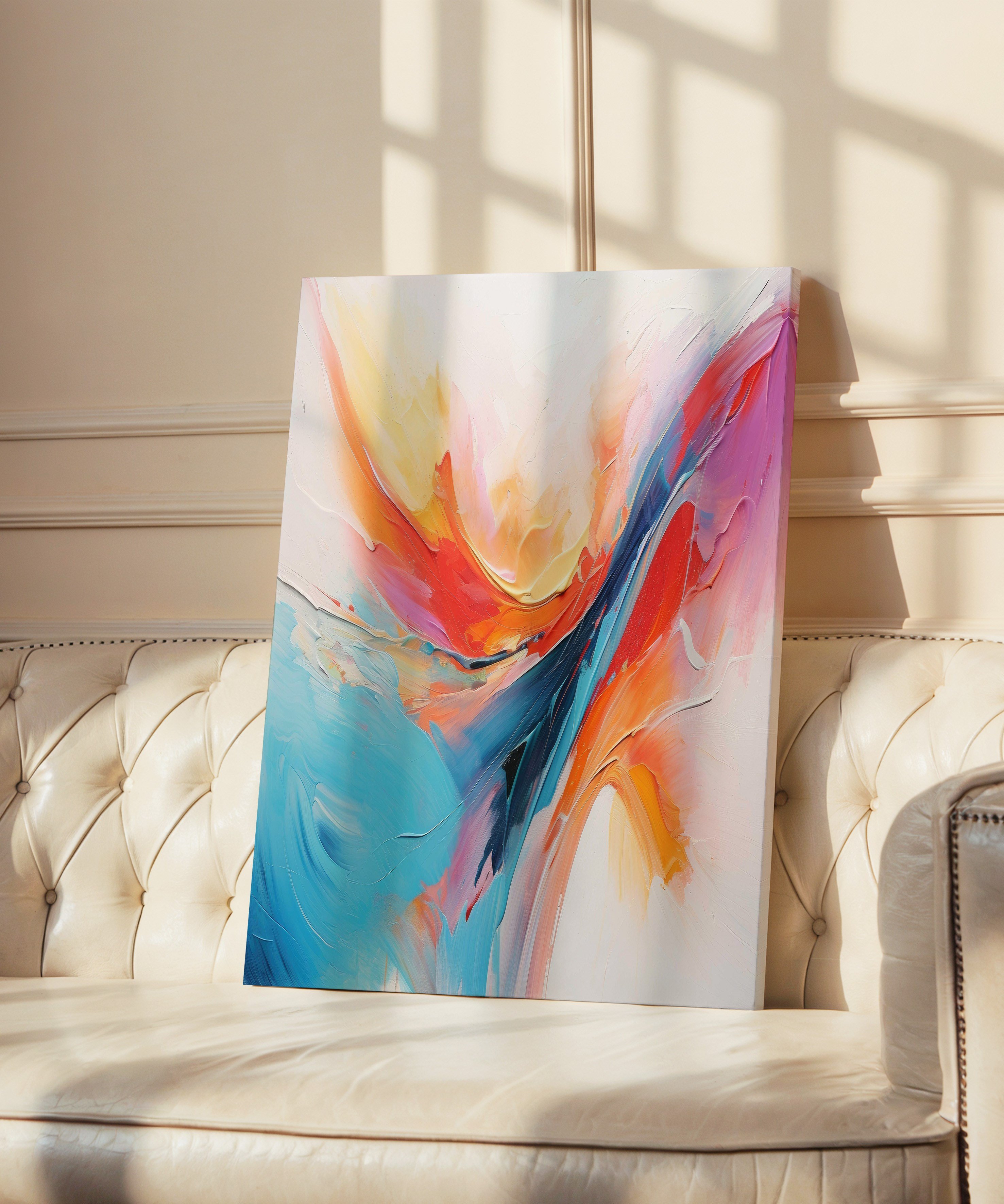 Renklerin Akışı | Yağlı Boya Dokulu Canvas Baskı