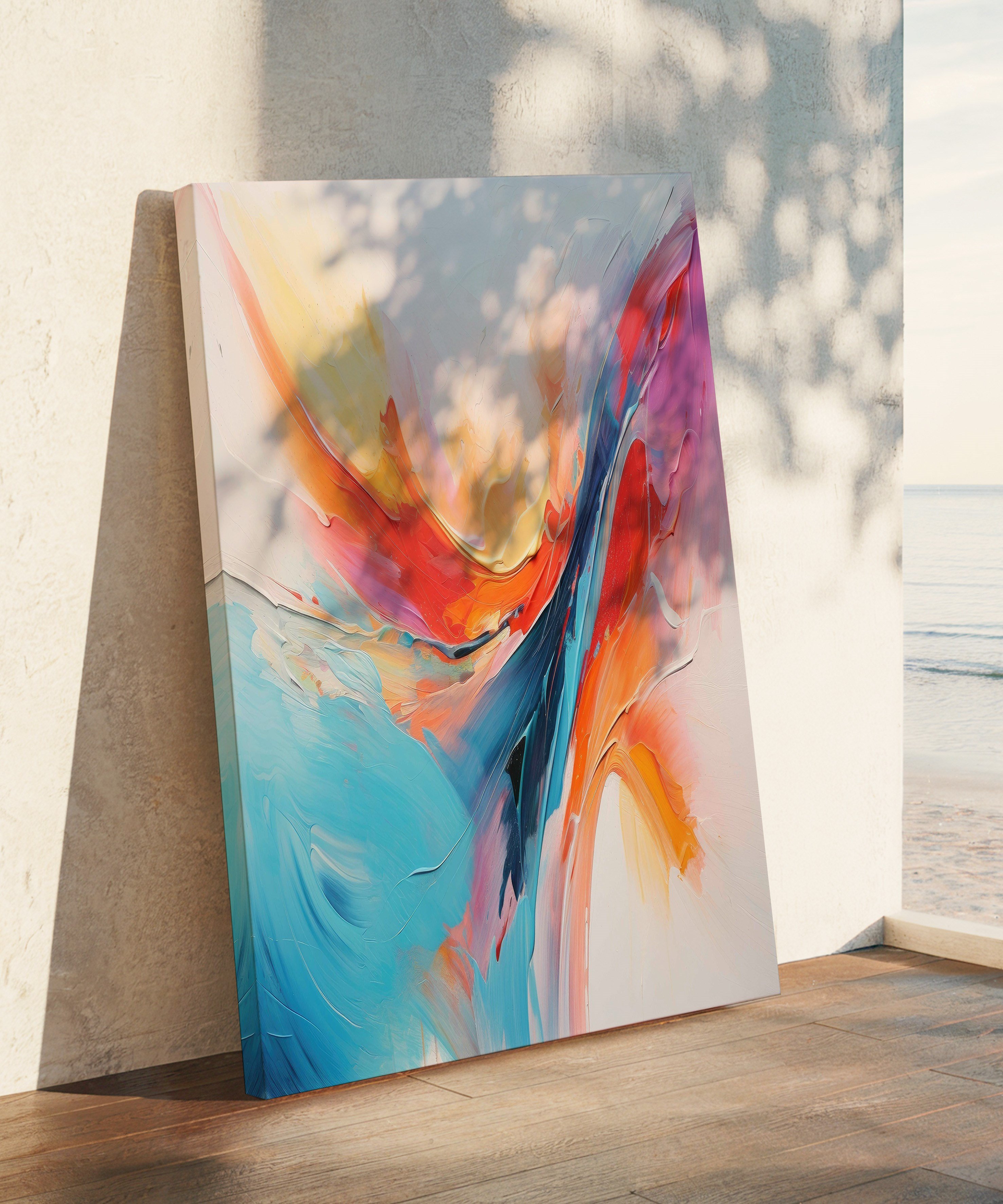 Renklerin Akışı | Yağlı Boya Dokulu Canvas Baskı